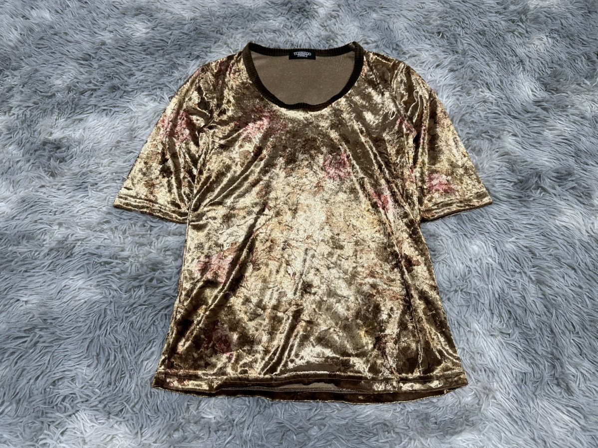 Tornado Mart 🔥Y2K Archived Tornado Mart Floral Gold Velvet Shirt Size US S / EU 44-46 / 1 - 1 Thumbnail