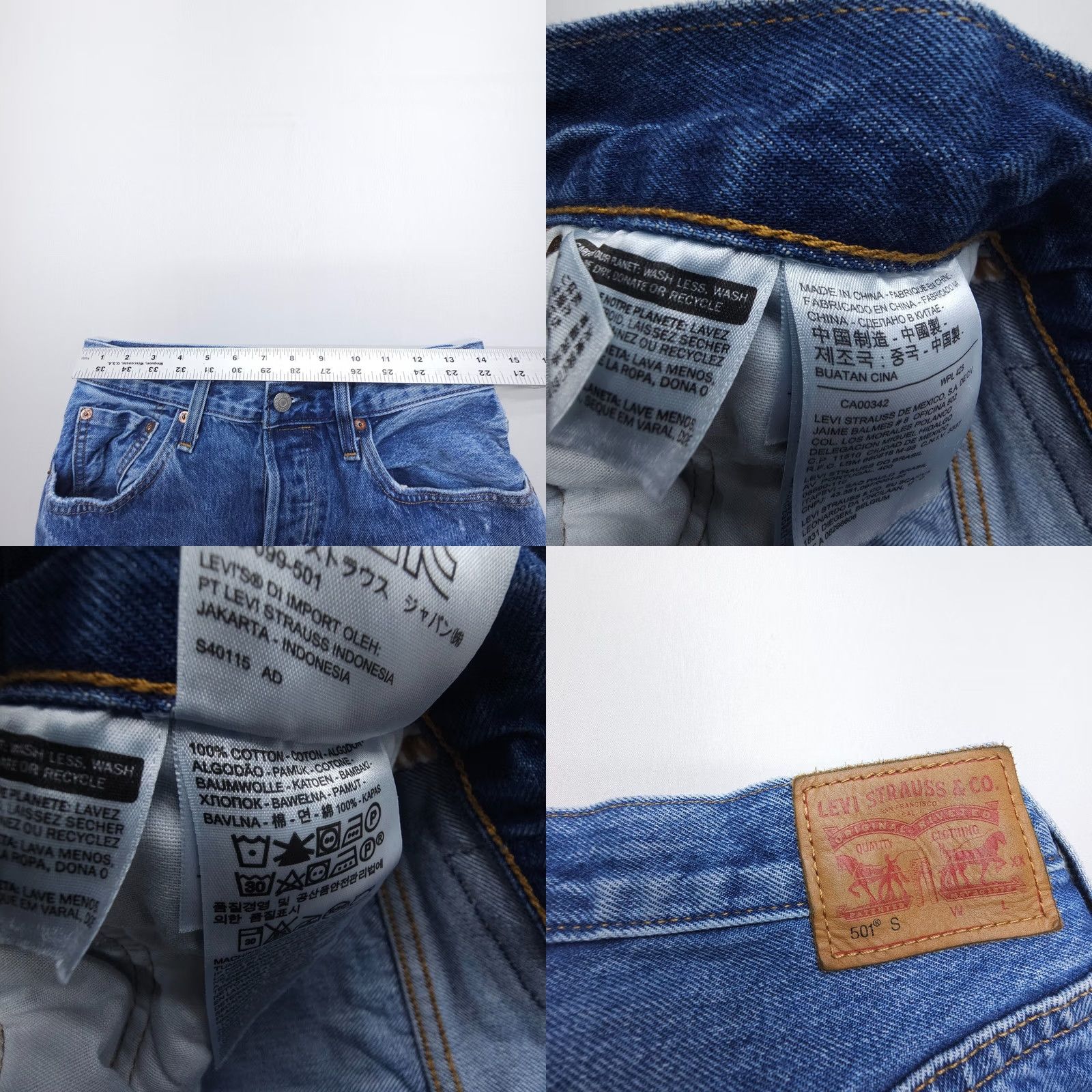 Levi's Levi's 501 Jeans Womens Slim Straight Button Fly 28x28 Blue Denim High Rise Regular Length 5-Pocket USA 501 Series Womens Size 28" / US 6 / IT 42 - 8 Thumbnail