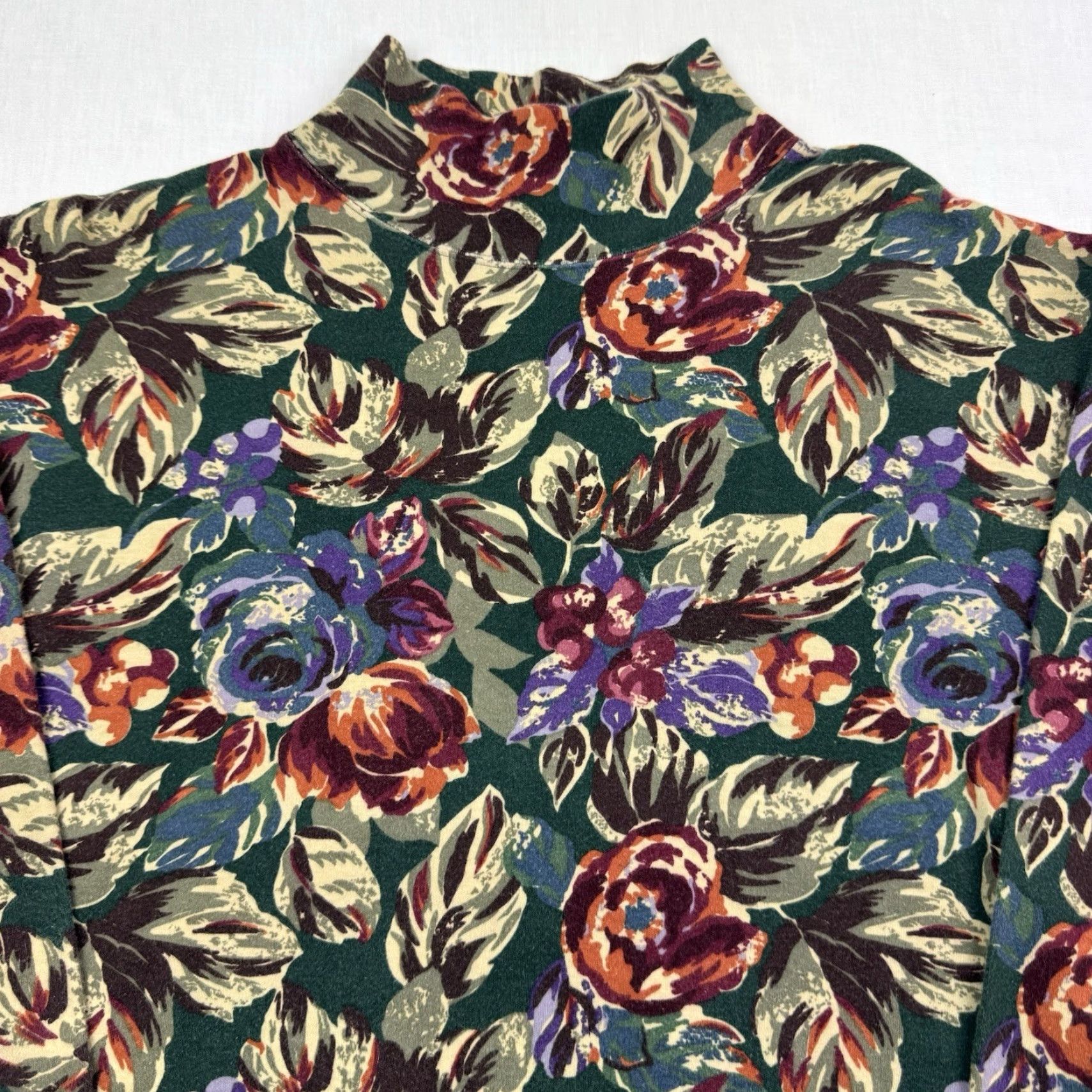 Eddie Bauer VINTAGE Eddie Bauer Mock Neck Shirt Womens Small Floral Flowers All Over Print Size S / US 4 / IT 40 - 2 Thumbnail