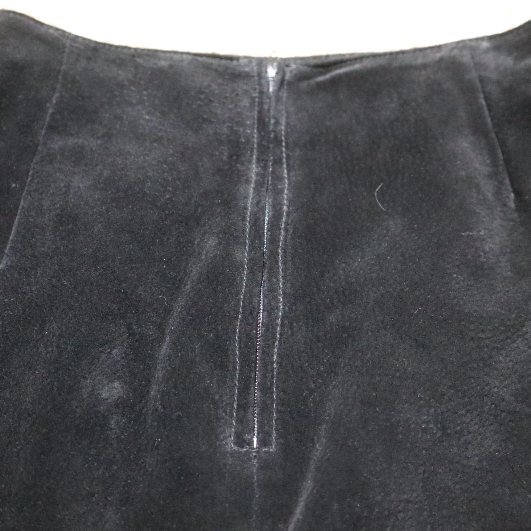 Vintage Kenar Women's Leather Skirt Knee Length Black 100% Lamb Leather All Seasons Size 4 Size 27" / US 4 / IT 40 - 3 Thumbnail