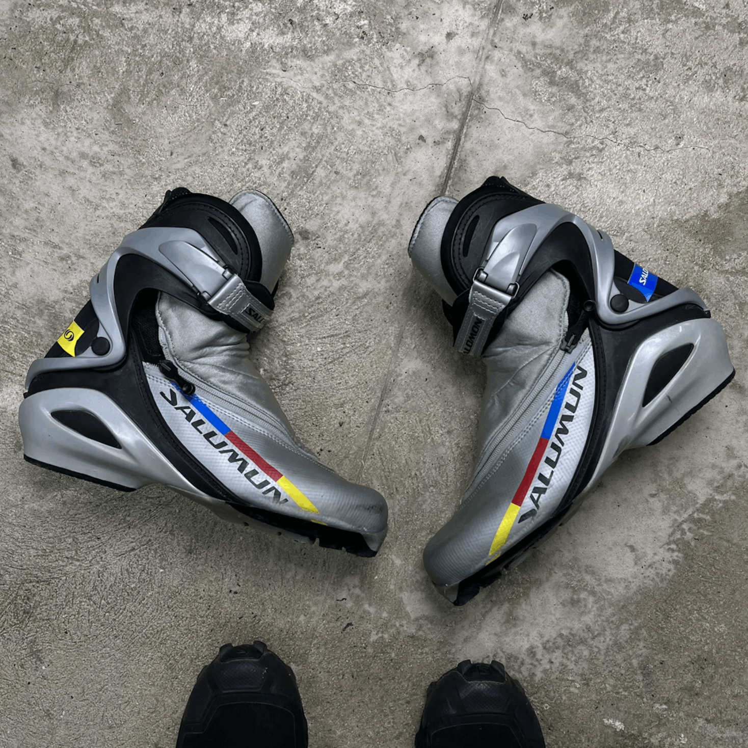 Salomon 2000s VINTAGE SALOMON METALLIC ZIP-UP SKI BOOTS - 5042 Size US 9 / EU 42 - 1 Thumbnail