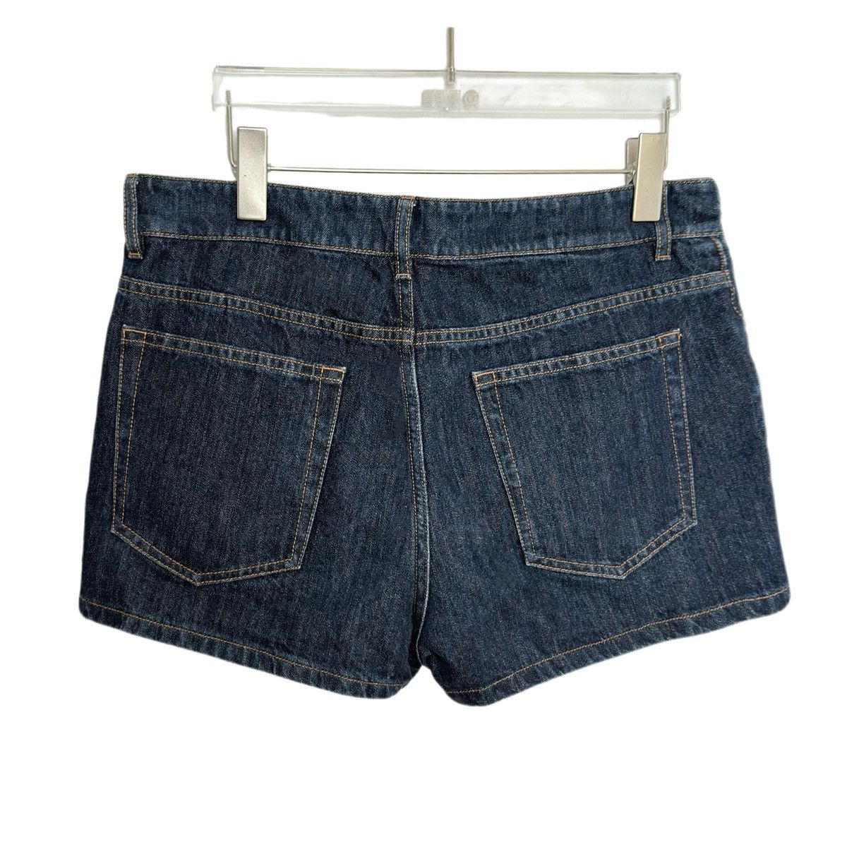 Miu Miu Miu Miu Dark Blue Denim Pearl Embroidered Shorts K26WX Size 28" / US 6 / IT 42 - 2 Thumbnail