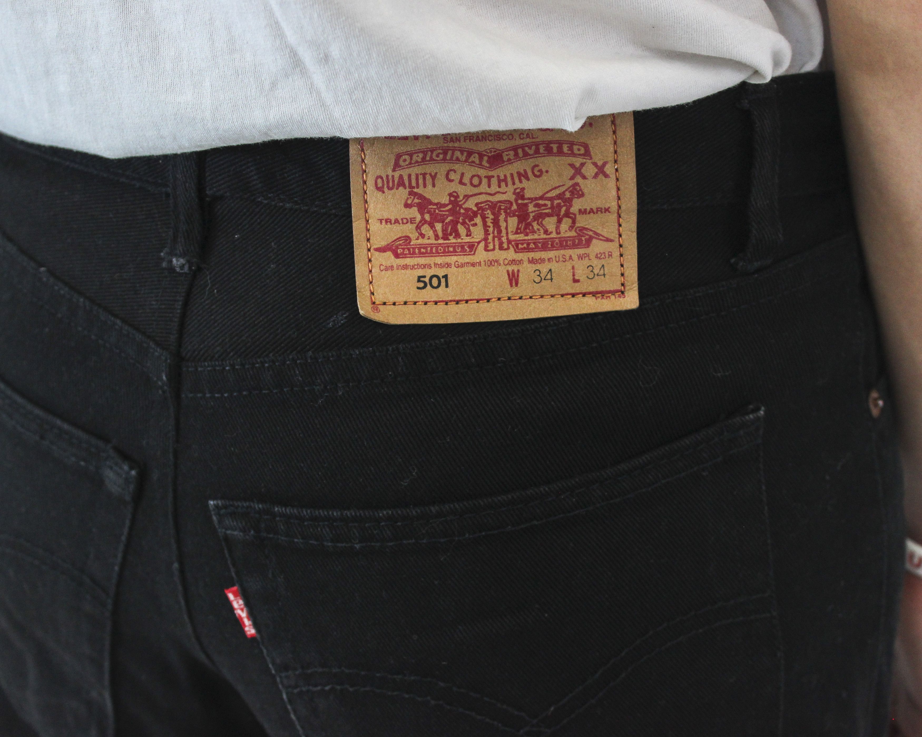 Levi's 501 Men W33 L30 Straight Made in USA Jeans Denim Pants Black Size US 34 / EU 50 - 4 Thumbnail