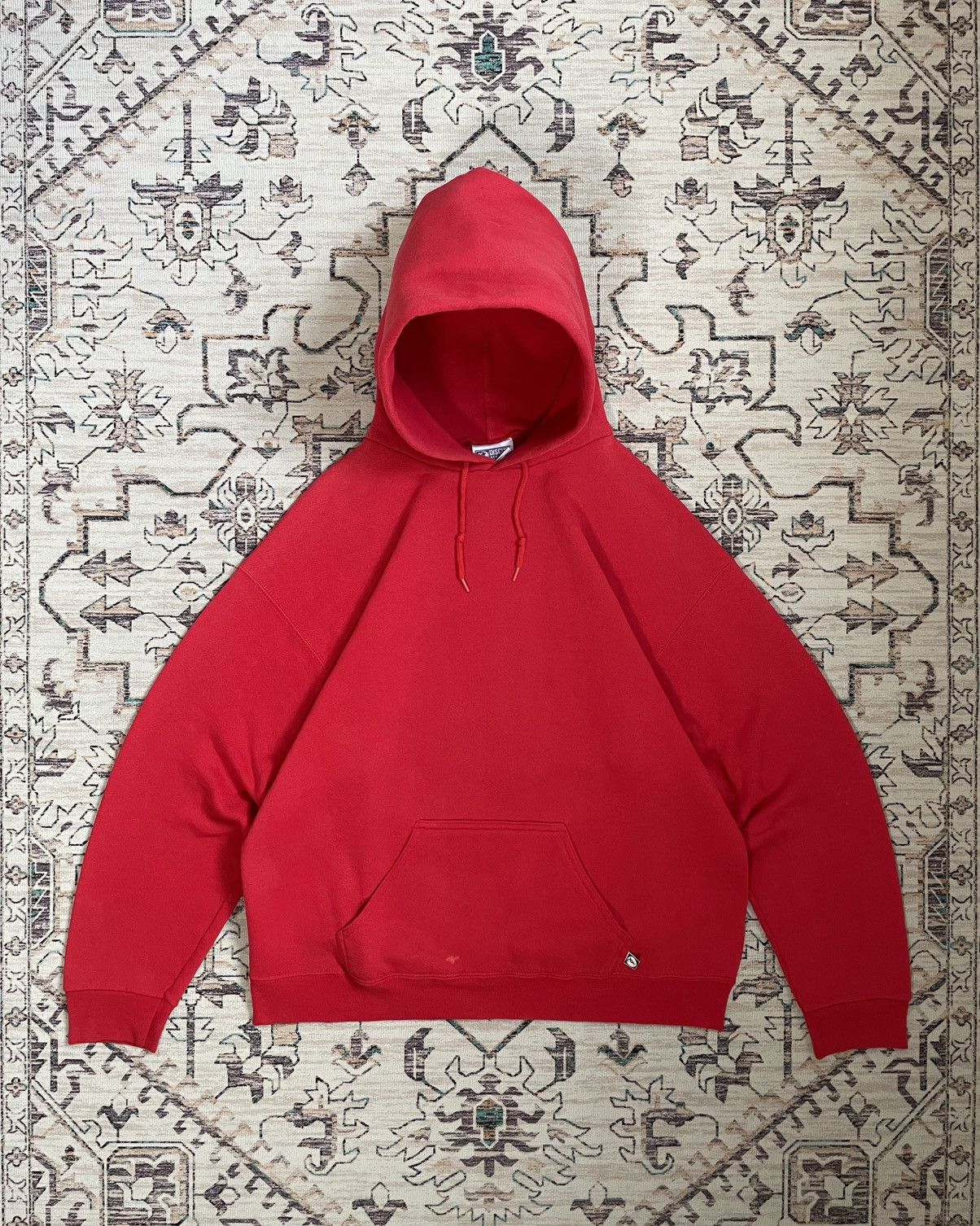 Vintage Vintage 90s Discus Athletic Red Hoodie Size US L / EU 52-54 / 3 - 1 Thumbnail