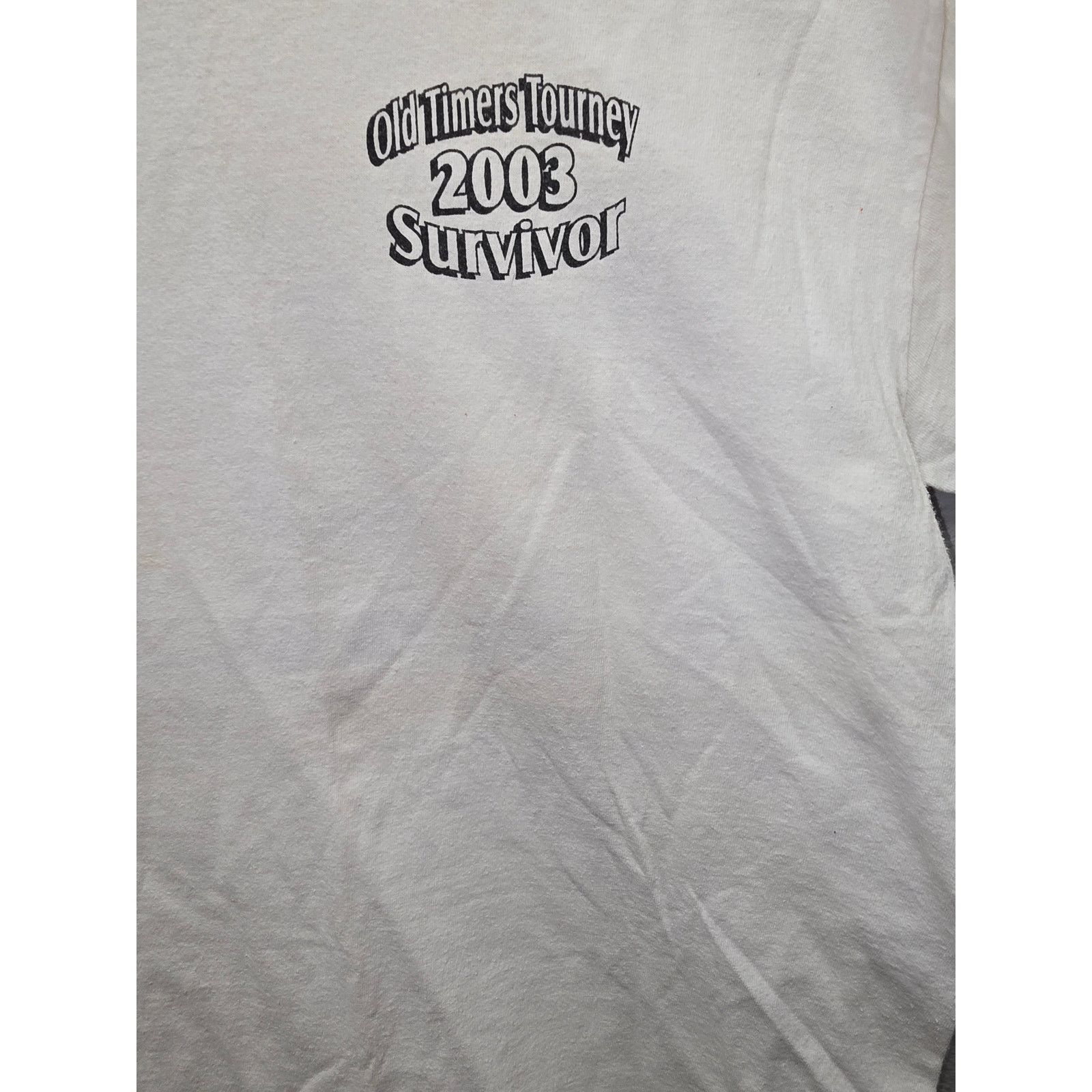 Vintage Vintage Wrestling Shirt Old Timers Tourney White Tee Large Size US L / EU 52-54 / 3 - 7 Thumbnail