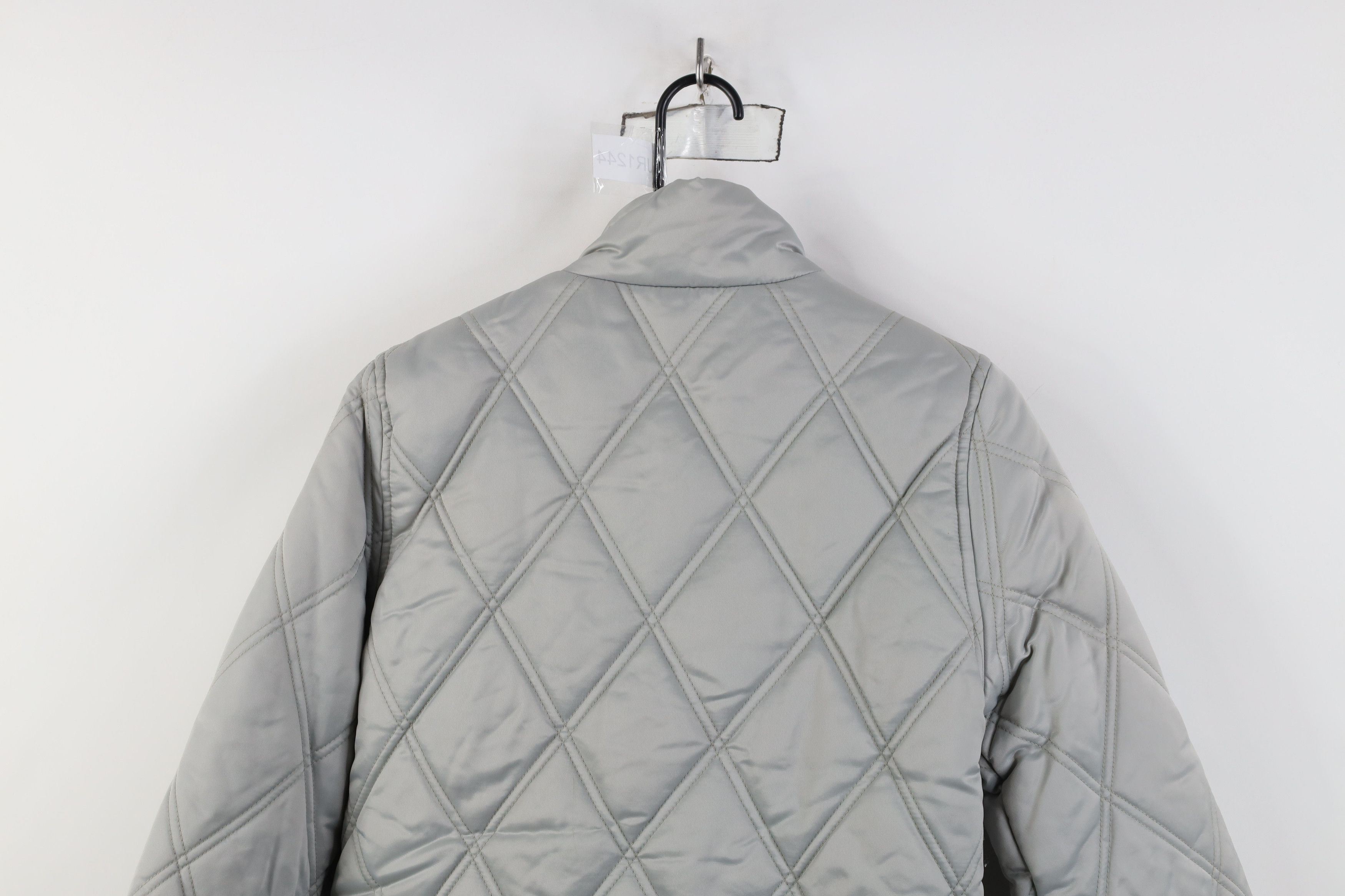 Guess Vintage 90s Y2K Guess Cropped Quilted Puffer Jacket Silver Size S / US 4 / IT 40 - 13 Thumbnail