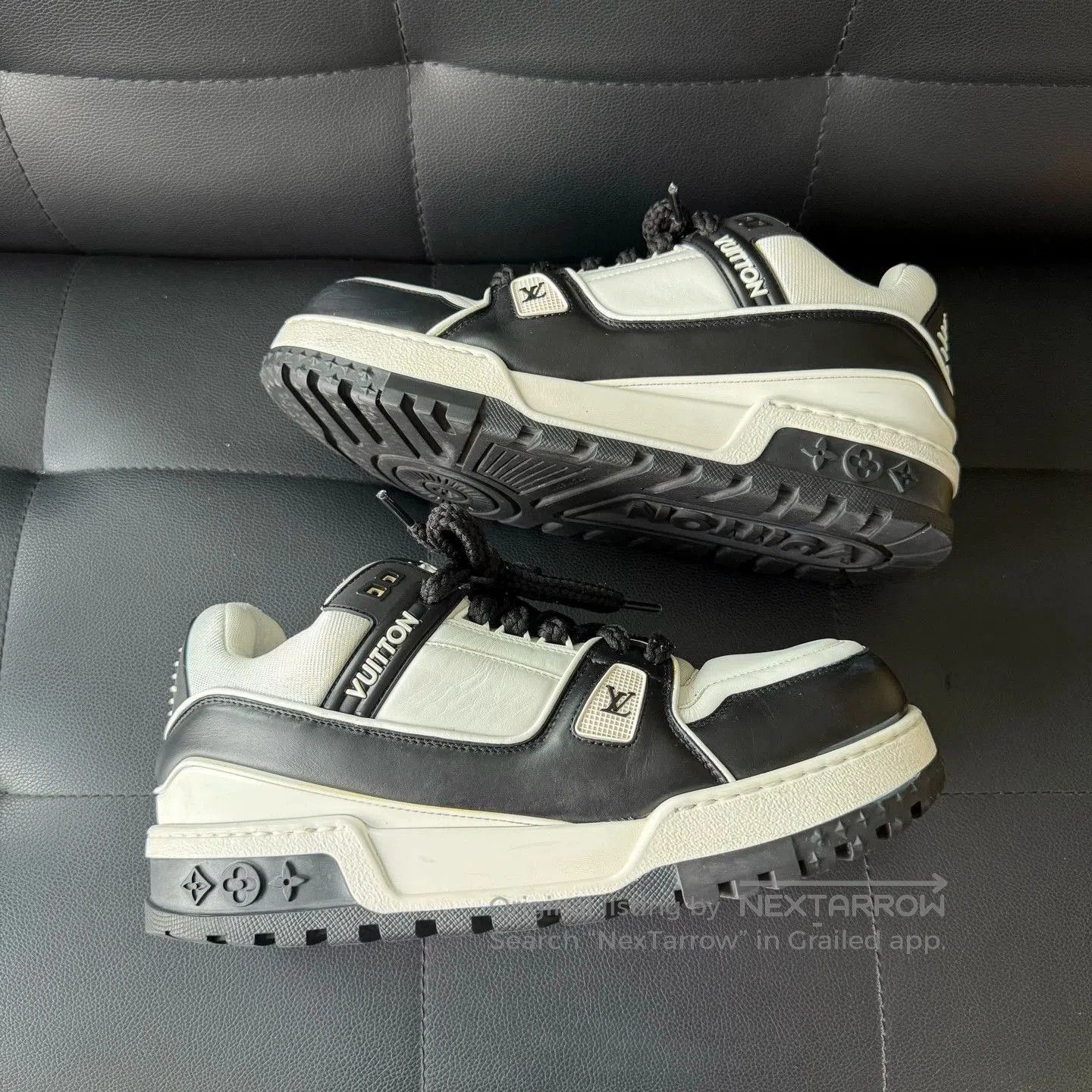 Louis Vuitton Louis Vuitton Trainer Black and White Maxi Low-Top Sneakers Size US 9 / EU 42 - 6 Thumbnail