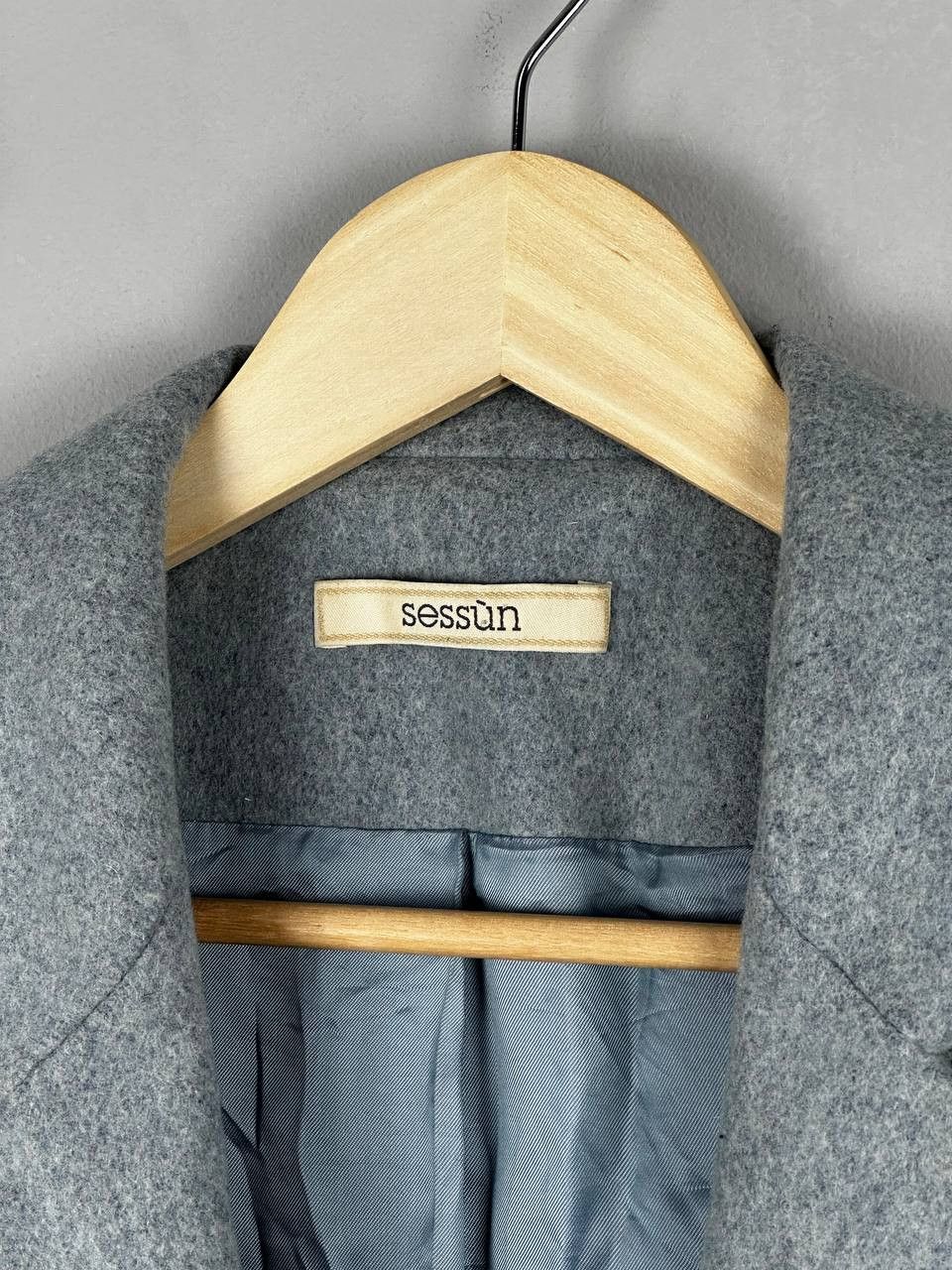 Japanese Brand Luxury Sessun Sky Blue Wool Womans Coat Size XS / US 0-2 / IT 36-38 - 7 Thumbnail