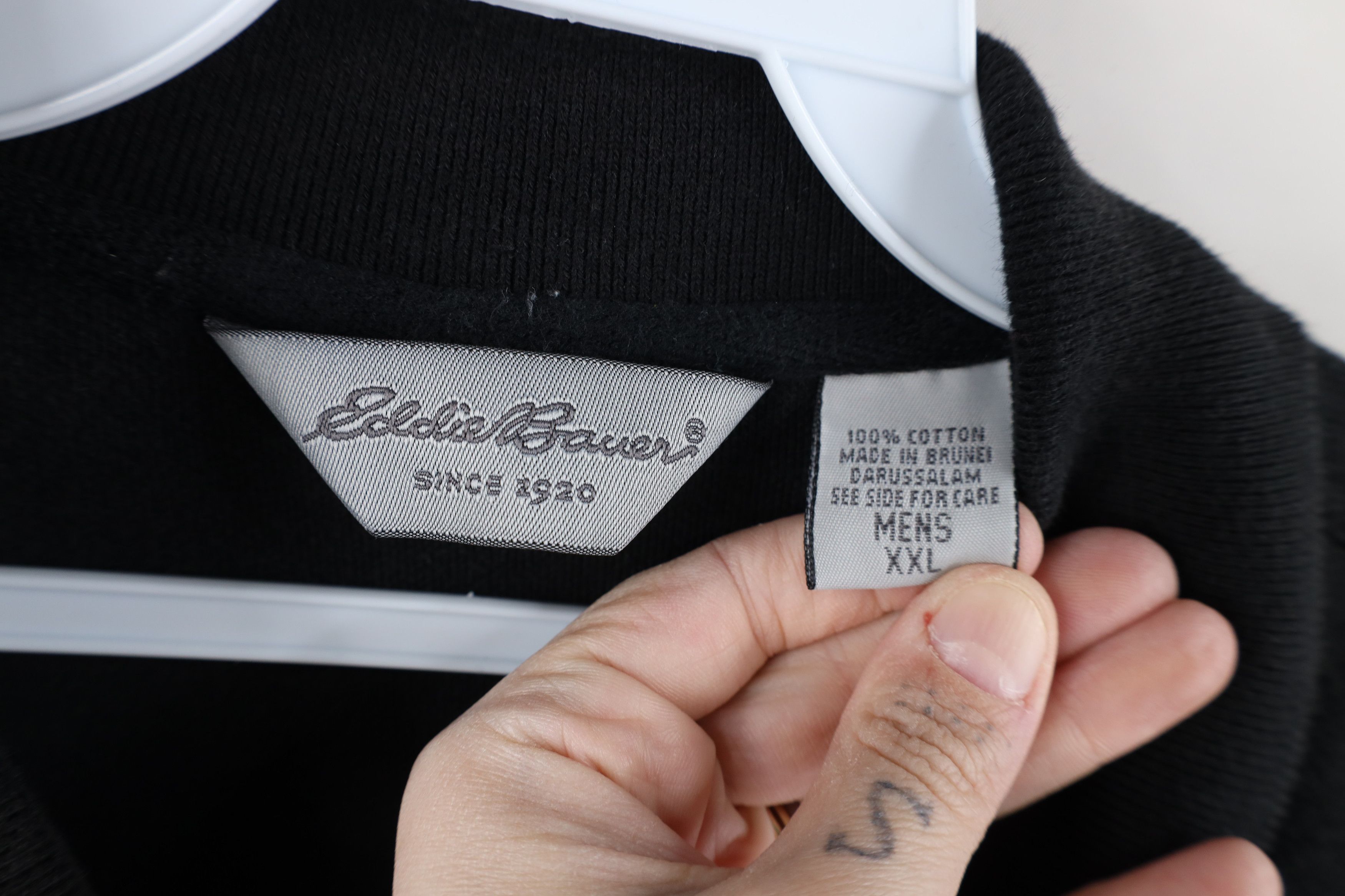 Eddie Bauer × Vintage Vintage 90s Eddie Bauer Blank Collared Polo Shirt Black Size US XXL / EU 58 / 5 - 8 Thumbnail