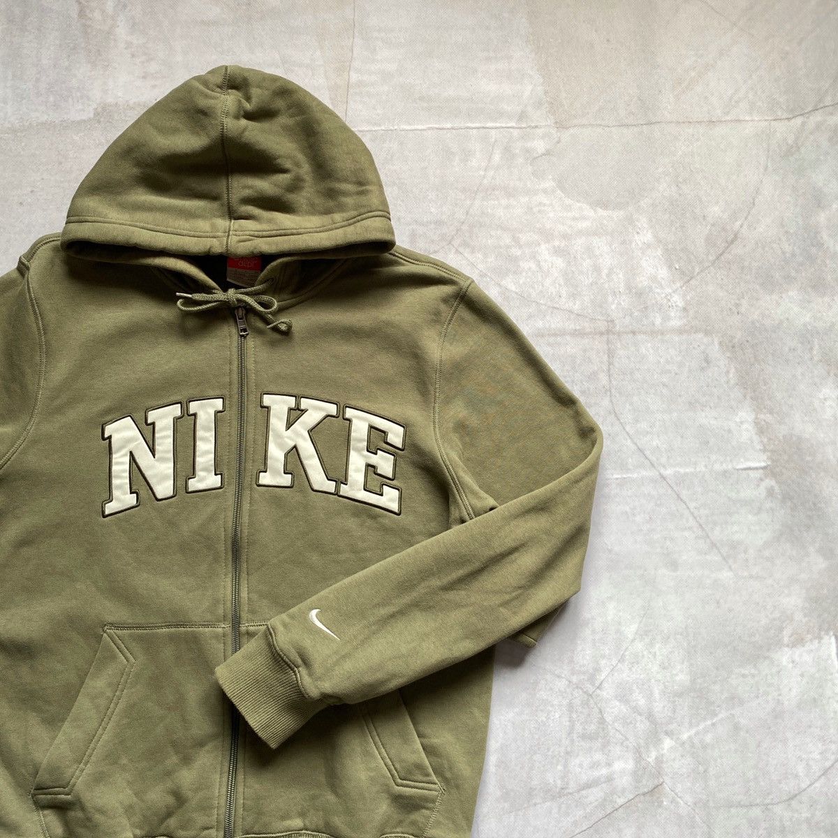 Nike × Vintage 90s Nike Big Logo Swoosh Baggy Hoodie Y2K Zip Travis Scott Size US S / EU 44-46 / 1 - 2 Thumbnail