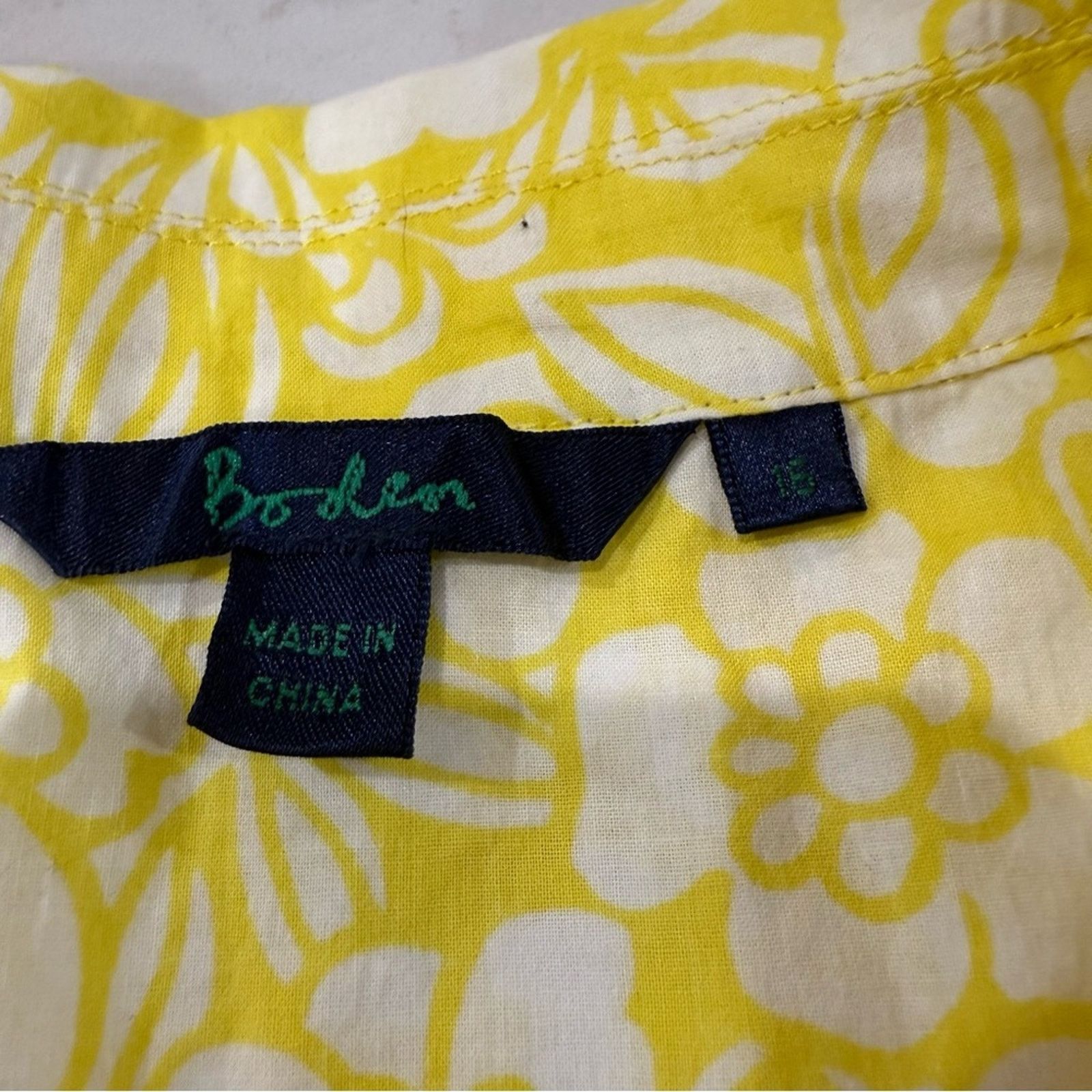 Boden Biden Floral Ruffle Trim Button Down Shirt Womens 16 Size XXL / US 16-18 / IT 52-54 - 5 Thumbnail