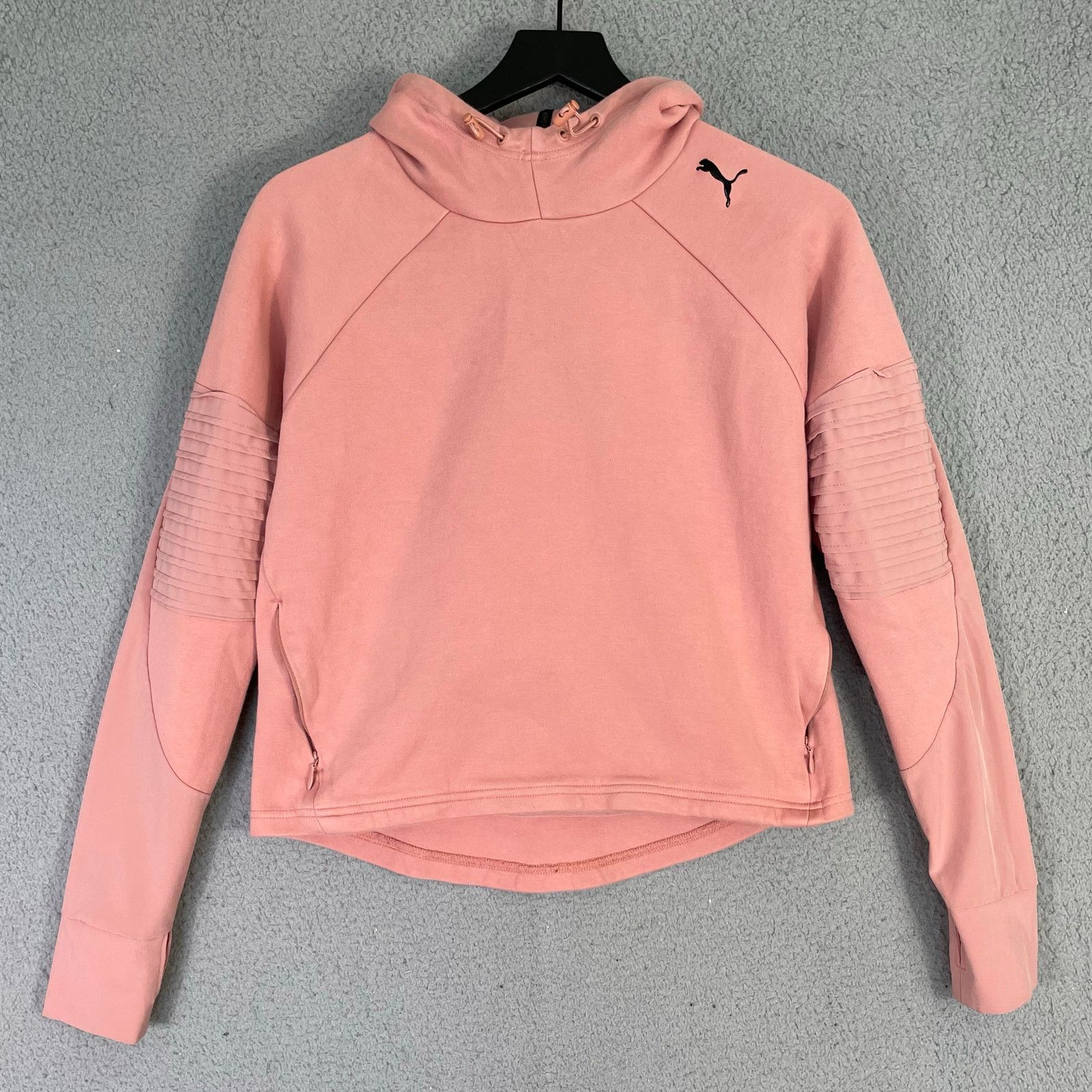 Puma Puma Women's Pink Moto Sleeve Pullover Hoodie Small S/P Size S / US 4 / IT 40 - 1 Thumbnail