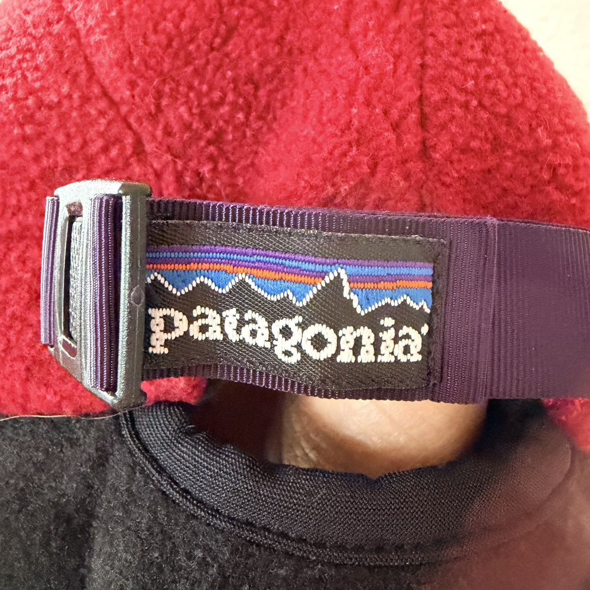 Patagonia Vintage 90s Patagonia Duckbill Synchilla Hat USA M Red Blue Size ONE SIZE - 4 Thumbnail