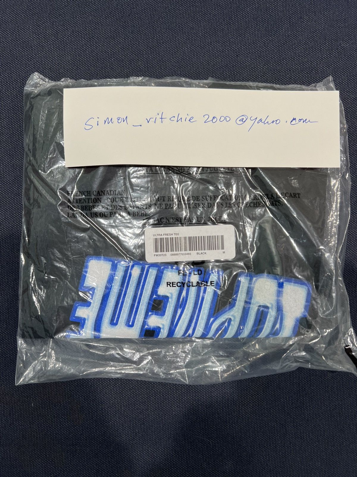 Supreme Supreme Ultra Fresh Tee, DSWT, FW20, black medium Size US M / EU 48-50 / 2 - 4 Thumbnail