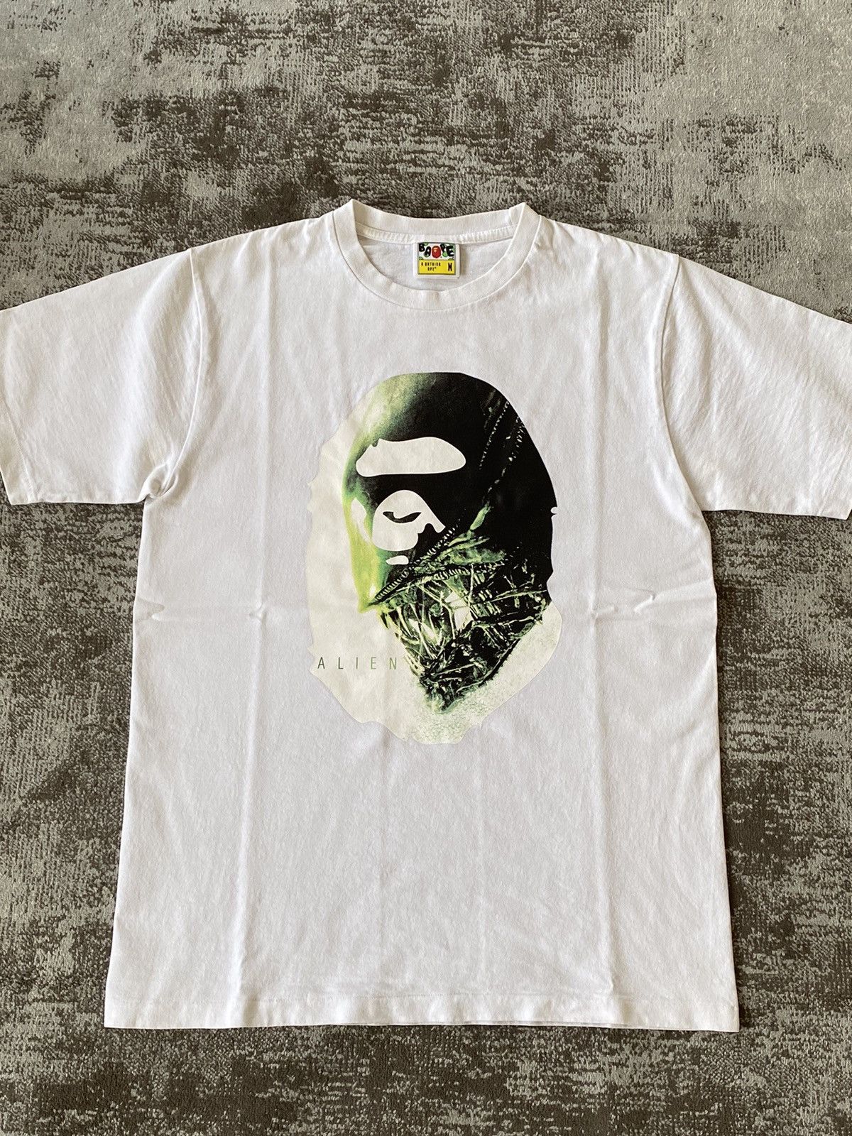 image of Bape X Alien Collab T-Shirt in White, Men's (Size Medium)