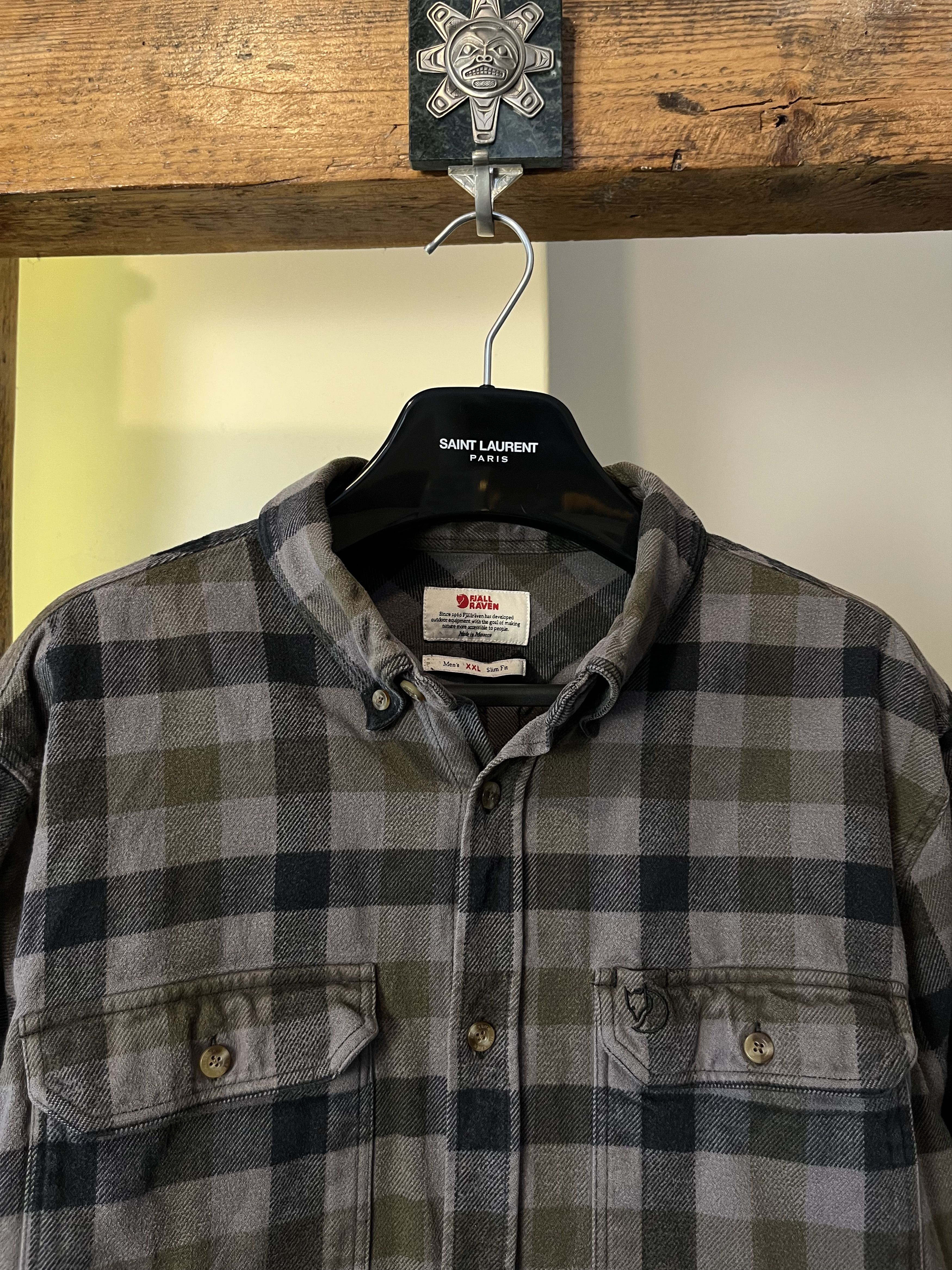 Fjallraven × Vintage Fjallraven Flannel Shirt Embroidered Logo Shirt Size US XXL / EU 58 / 5 - 3 Thumbnail