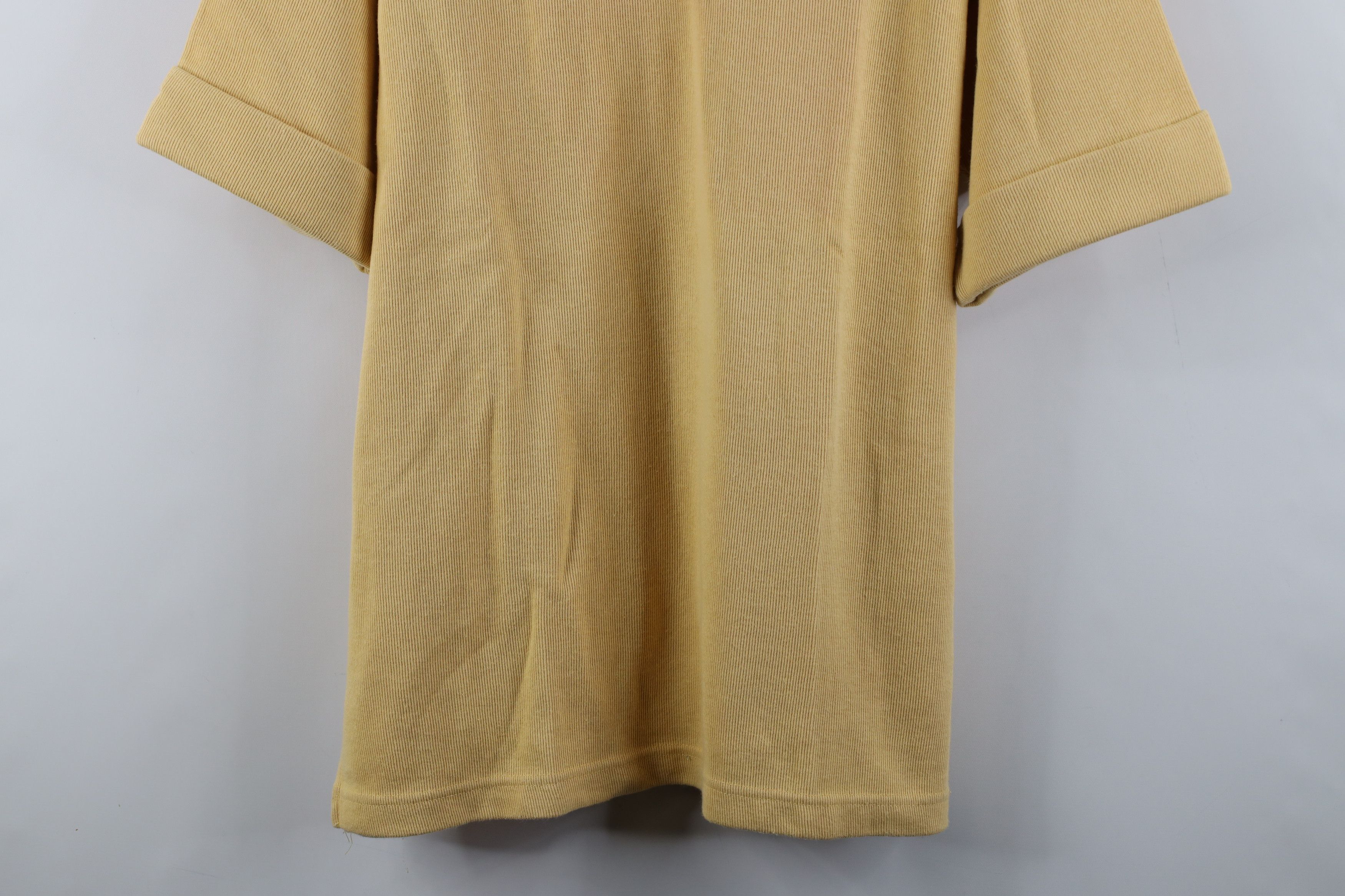 Express × Vintage Vintage 90s Express Ribbed Knit V-Neck T-Shirt Yellow Size L / US 10 / IT 46 - 3 Thumbnail