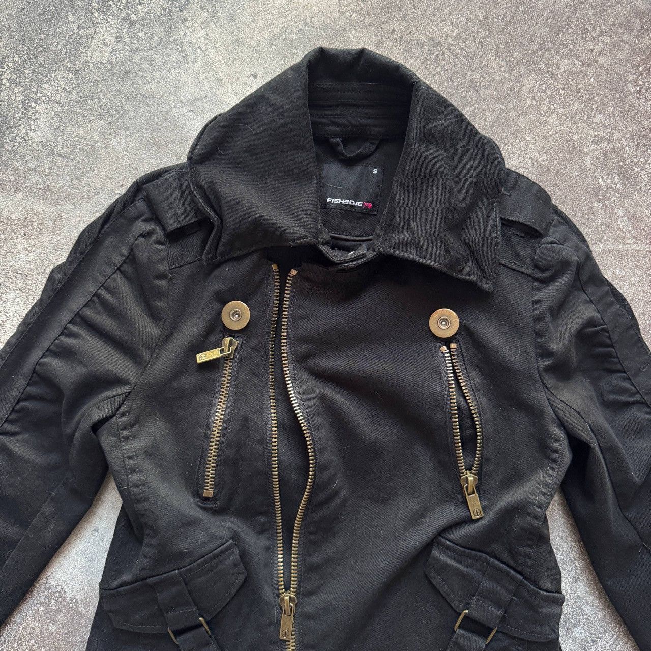 20471120 Fishbone Y2K Vintage Zip Details Biker Jacket Size S / US 4 / IT 40 - 6 Thumbnail