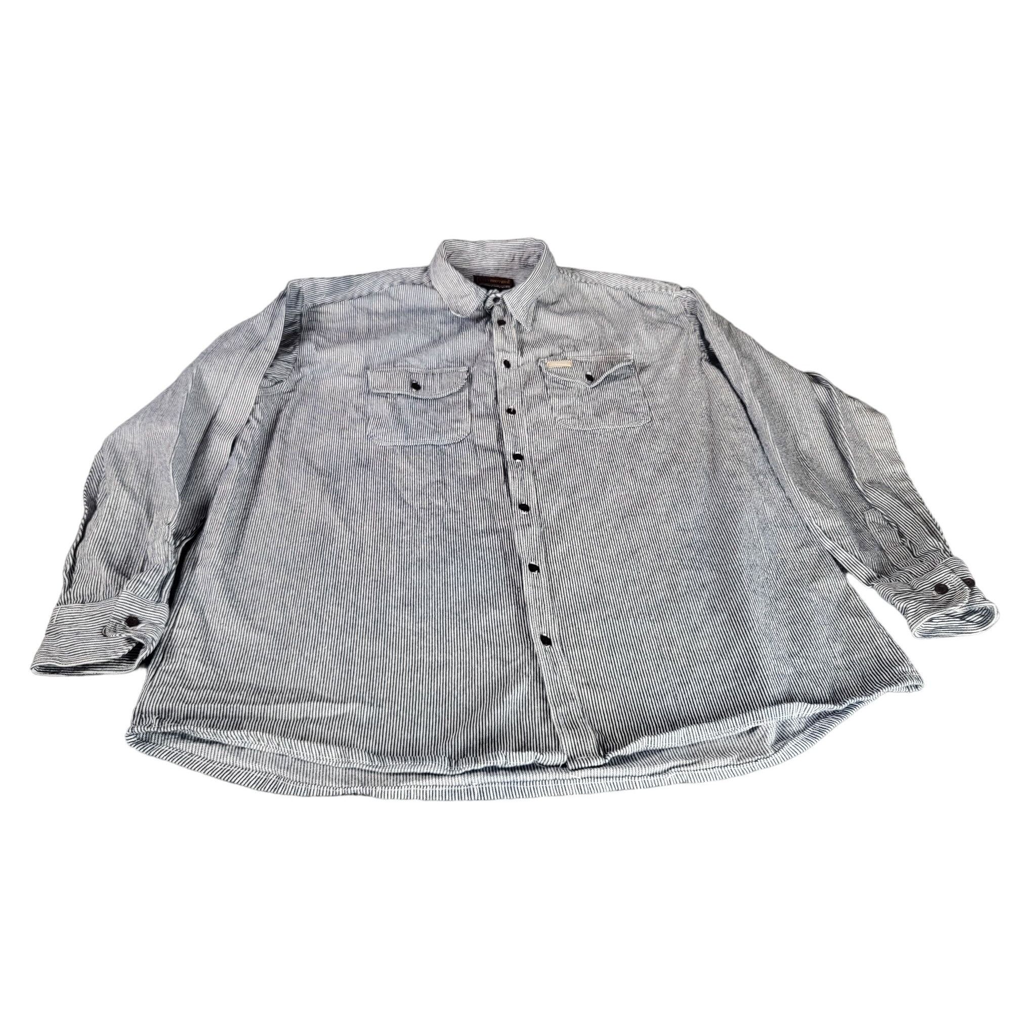 FiveBrother Five Brother Railroad Striped Button Up Shirt Men Sz 3XT Blu Size US XXL / EU 58 / 5 - 1 Thumbnail