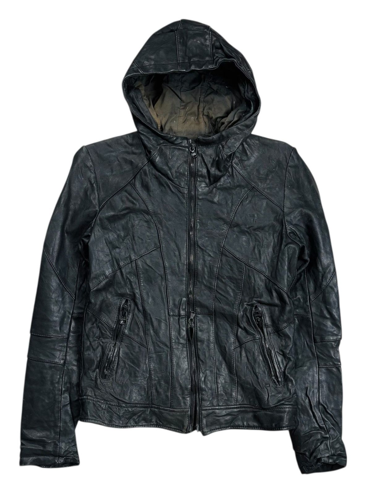 Ekam Ekam asymmetrical extra long sleeve leather jacket | Grailed