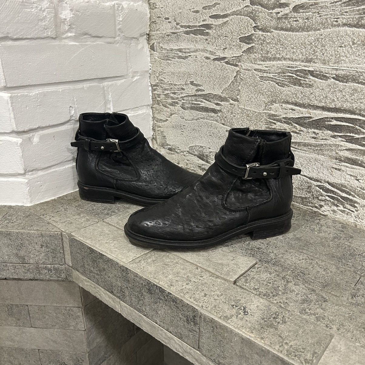A.S.98 A.S. 98 Avant Garde Distressed Ankle Boots Guidi Style Size US 7 / IT 37 - 2 Thumbnail
