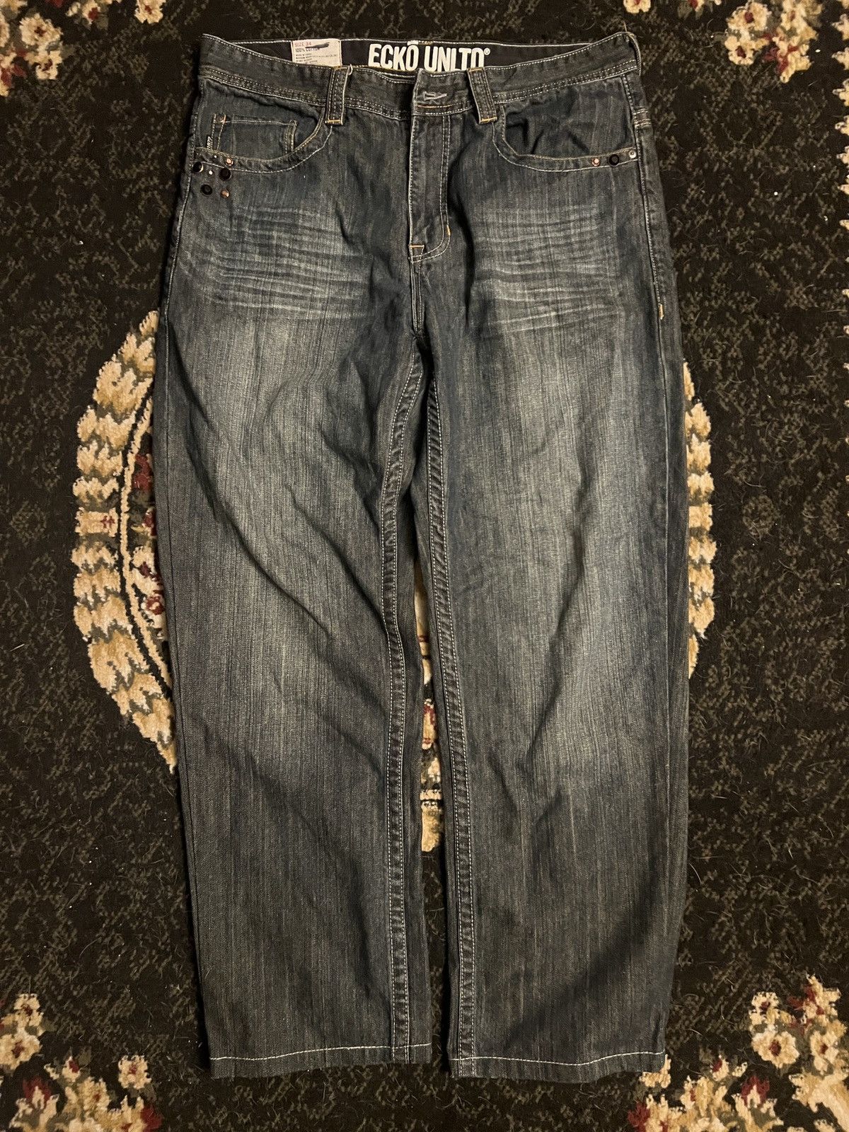 Ecko Unltd. Ecko Black Jeans with Skulls Size US 34 / EU 50 - 3 Thumbnail