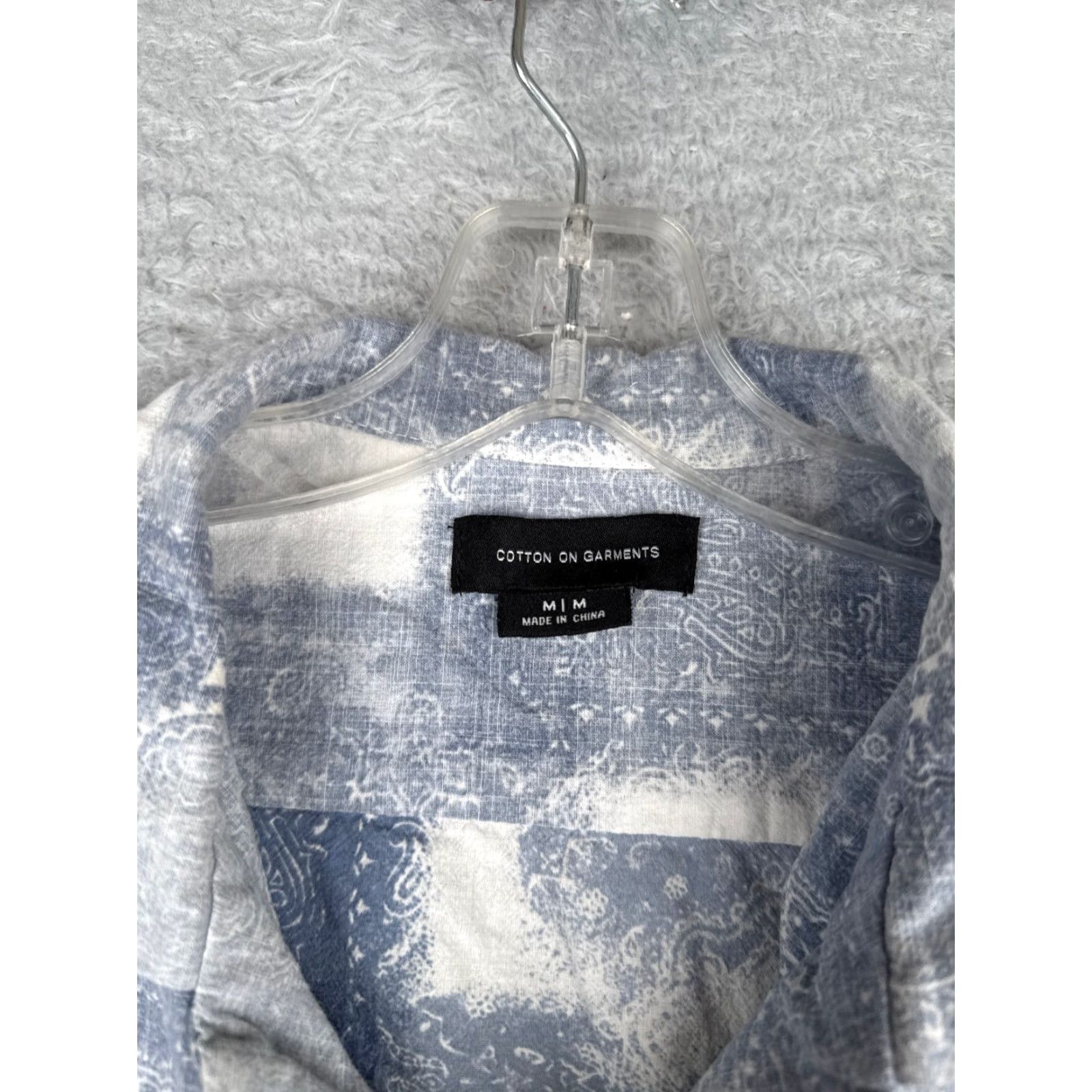Cotton On Cotton On Garment Shirt Mens Medium Blue White Paisley 100% Cotton Hawaiian Size US M / EU 48-50 / 2 - 7 Thumbnail