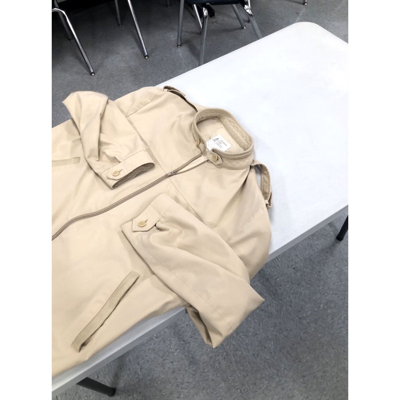 London Fog VINTAGE London Fog Members Only Jacket Travel Coat 46 Reg Tan/Beige Cotton Polyester Zip Solid Bomber Jacket Men Regular Spring Winter Fall Mens Size US S / EU 44-46 / 1 - 2 Thumbnail