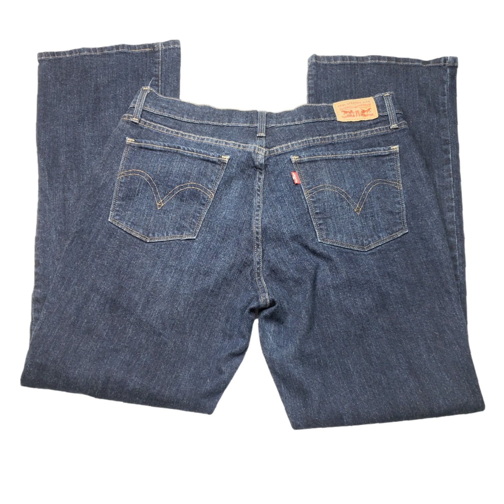 Denime VINTAGE Levis 515 Boot Cut Denim Jeans 14 Women Blue Dark 31.5" Inseam 17.5" Across Waist 11" Rise Mens Womens Girls Size 36" / US 14 / IT 50 - 3 Thumbnail