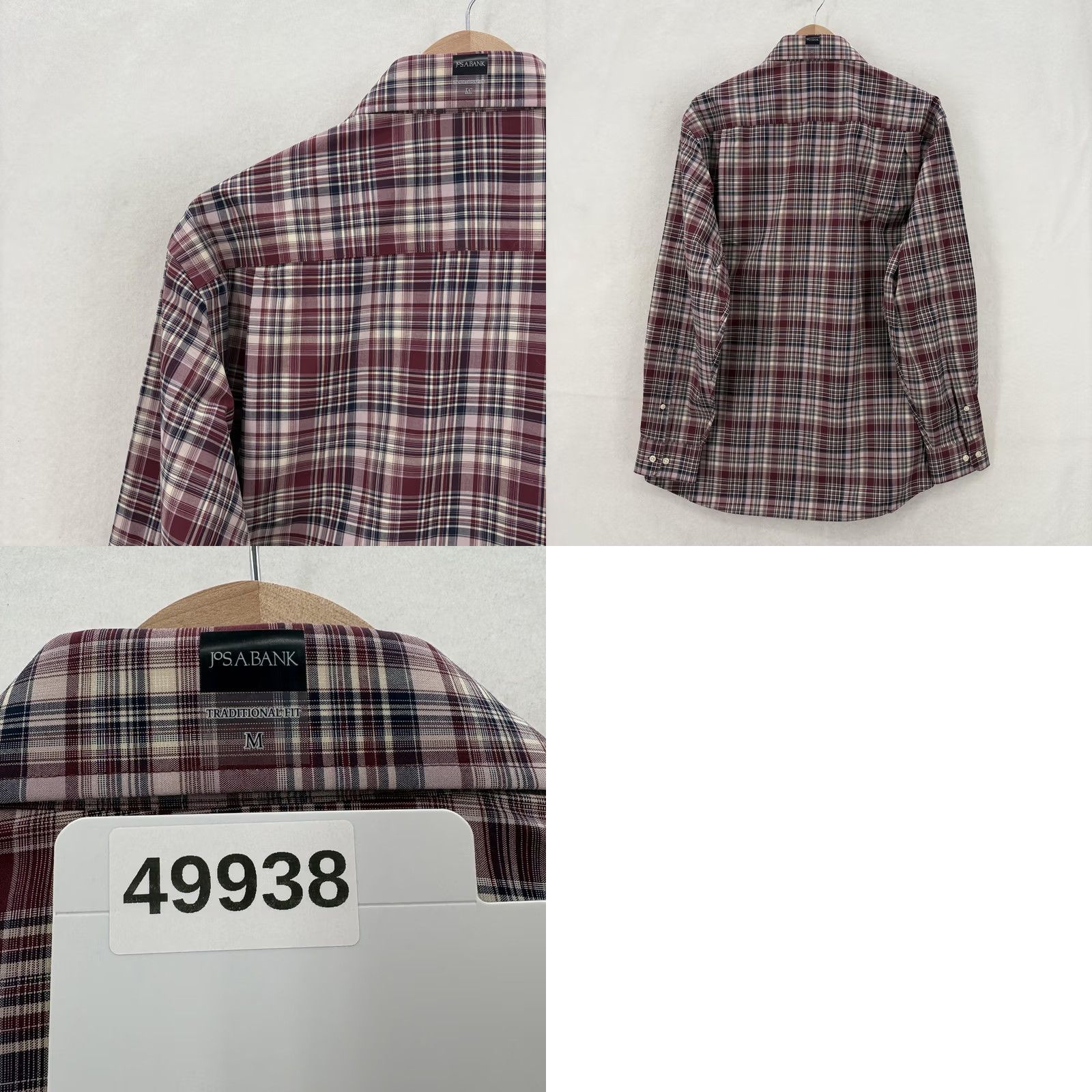 Jos. A. Bank Jos. A. Bank Shirt Mens Medium Red Plaid Long Sleeve Stretch Traditional Fit NWT Size US M / EU 48-50 / 2 - 9 Thumbnail