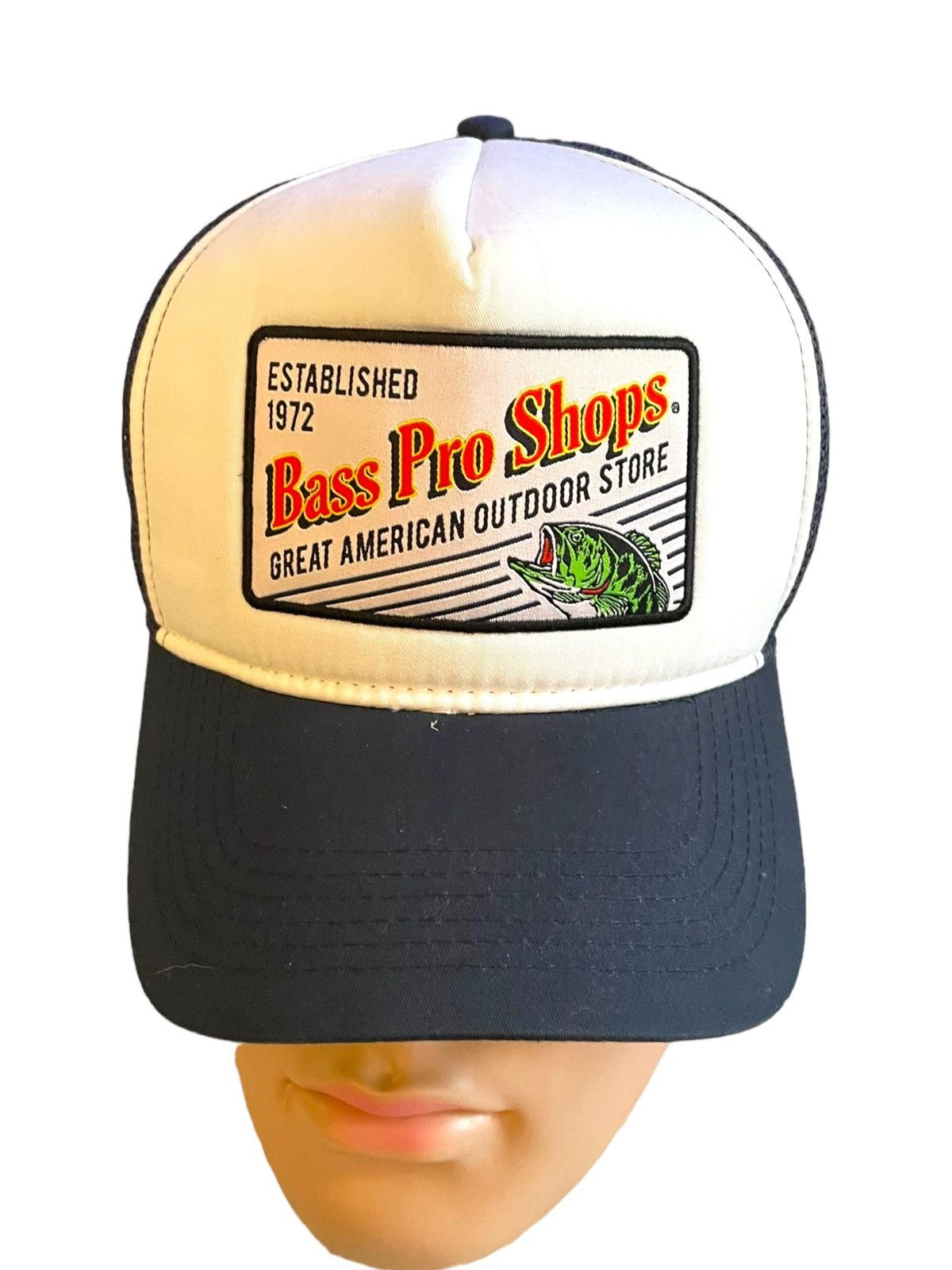 Bass Pro Shops Trucker Mesh Foam Snapback Hat Cap Red