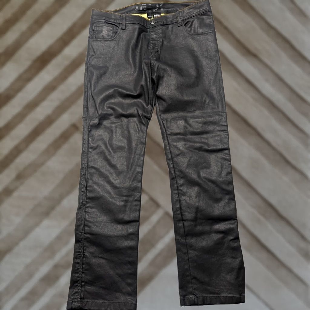 SAS REAX 610 Jeans - Men 38X32 Protective Denim SAS TEC Motorcycle Black EUC Slim Straight 5-Pocket Lined Cotton Spandex Rotary Zipper Pocket Mens Size US 38 / EU 54 - 1 Thumbnail