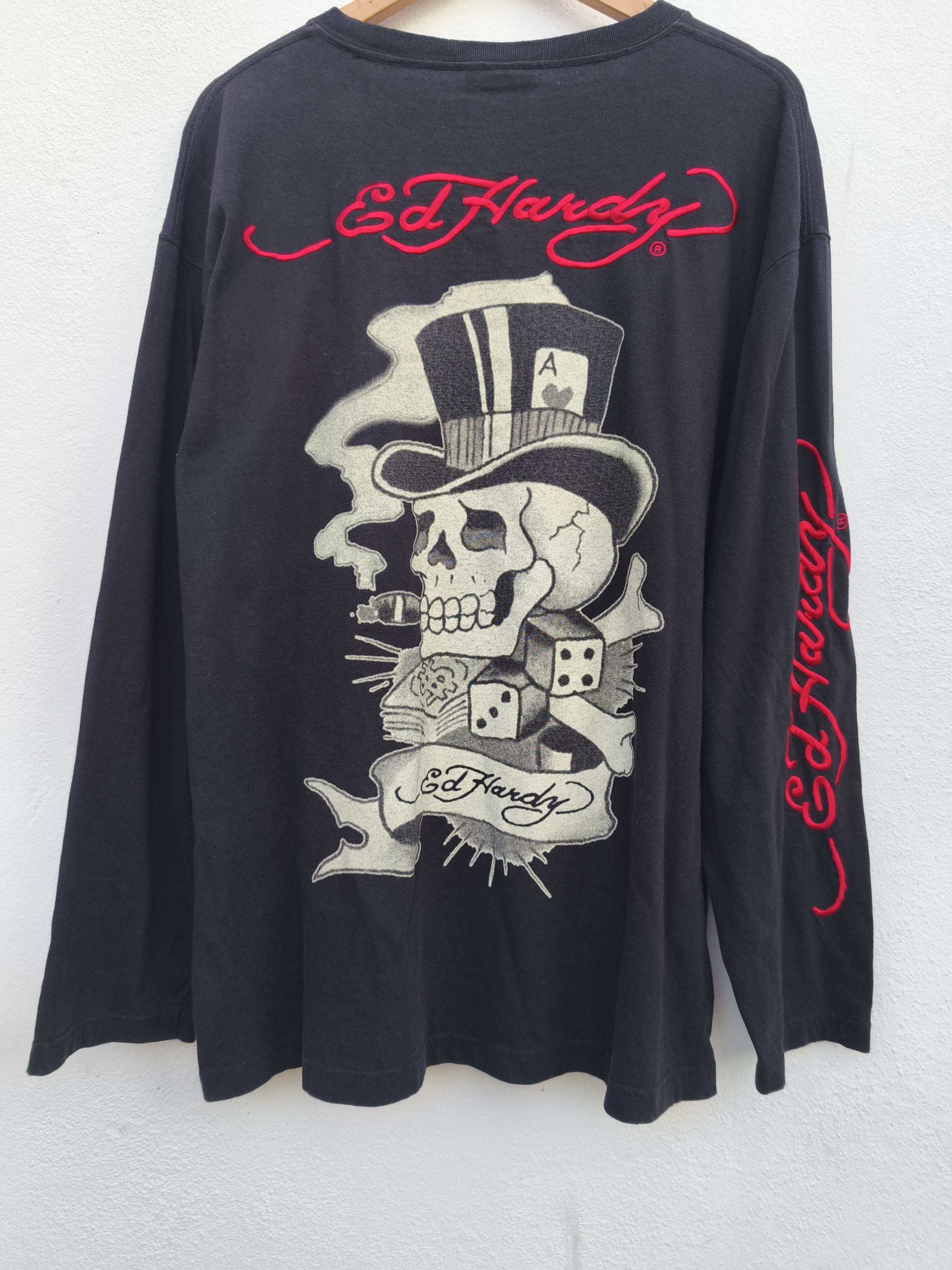 Ed Hardy 🔥 Ed Hardy t shirt long sleeve skulls Christian Audigier Size US XL / EU 56 / 4 - 4 Thumbnail