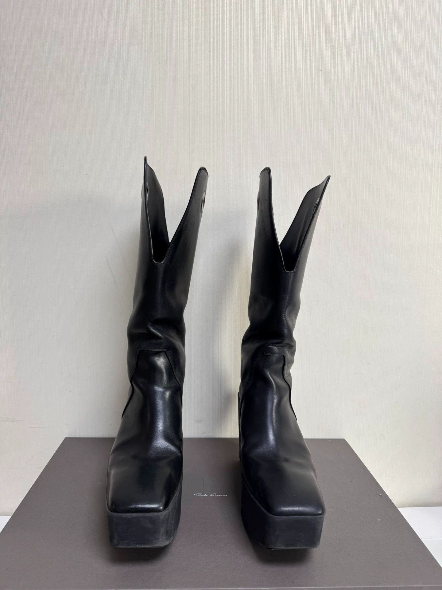 Rick Owens Rick Owens Silver Platform Cowboy Boots - Size 45 Size US 12 / EU 45 - 2 Thumbnail
