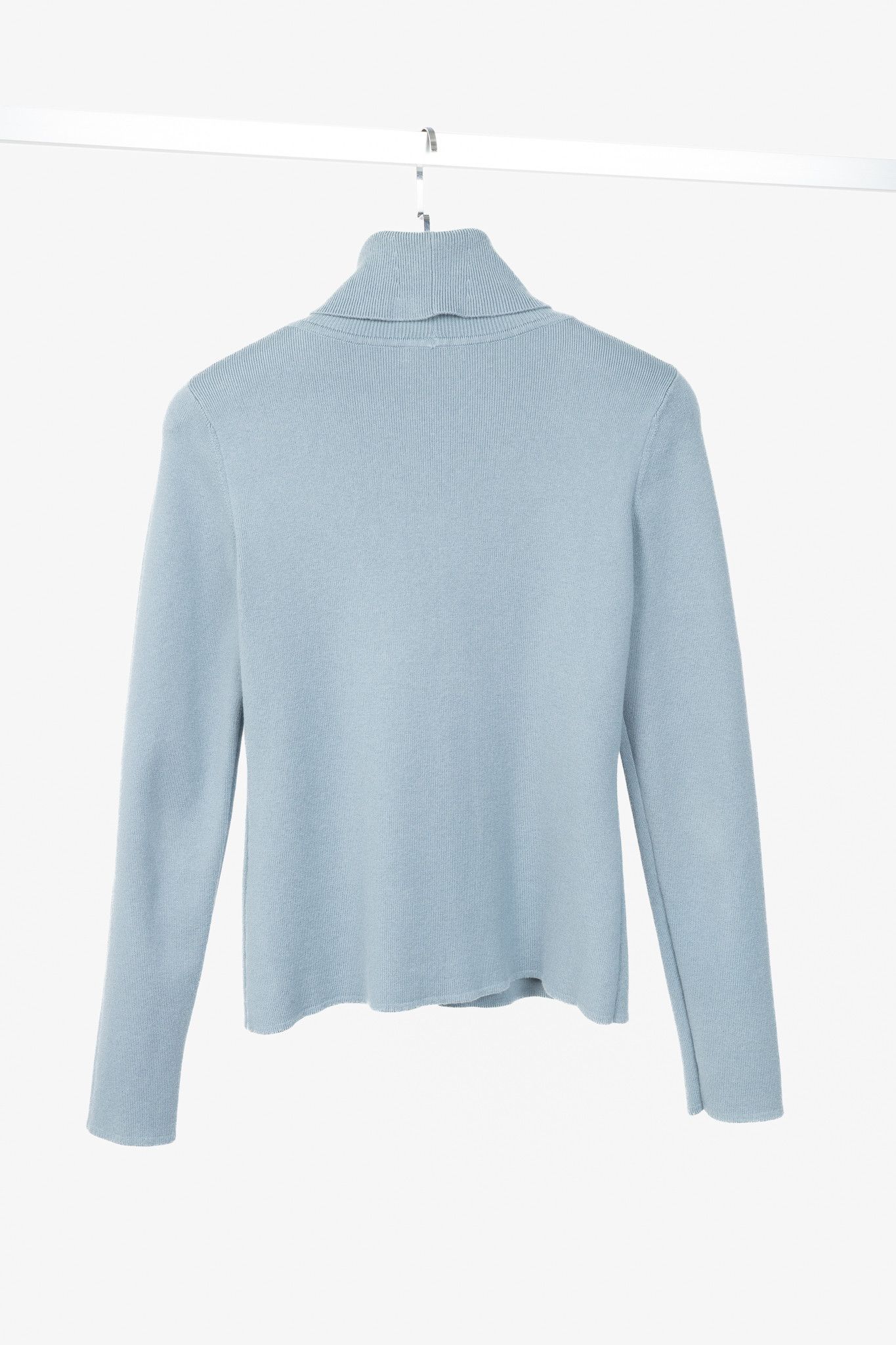 See by Chloe See by Chloe Dusty Blue Cotton & Wool Bisou Turtleneck Size L / US 10 / IT 46 - 2 Thumbnail