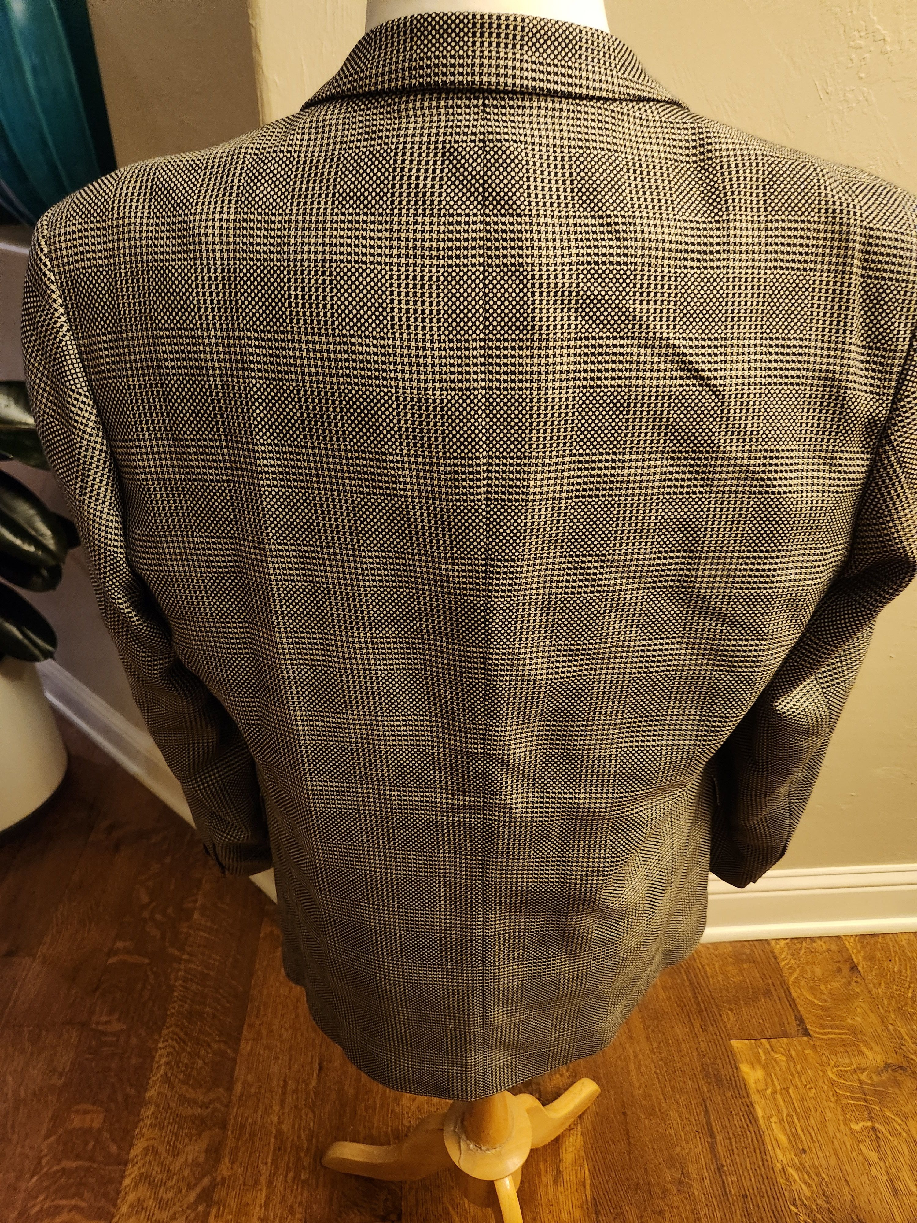 Other Vintage 90's Carlo Cardini Italian Made Glen Plaid Blazer Size 48L - 2 Thumbnail