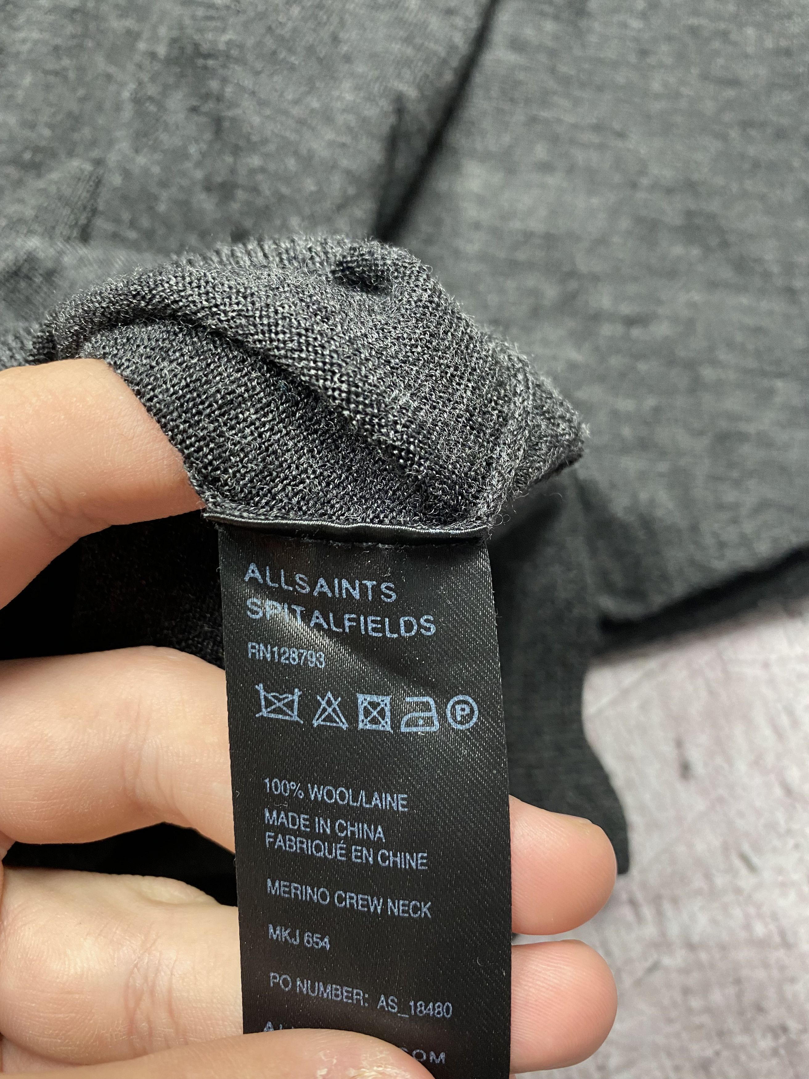 Allsaints Allsaints Vintage Mens Merino Wool Crew Neck Sweater Size US M / EU 48-50 / 2 - 5 Thumbnail