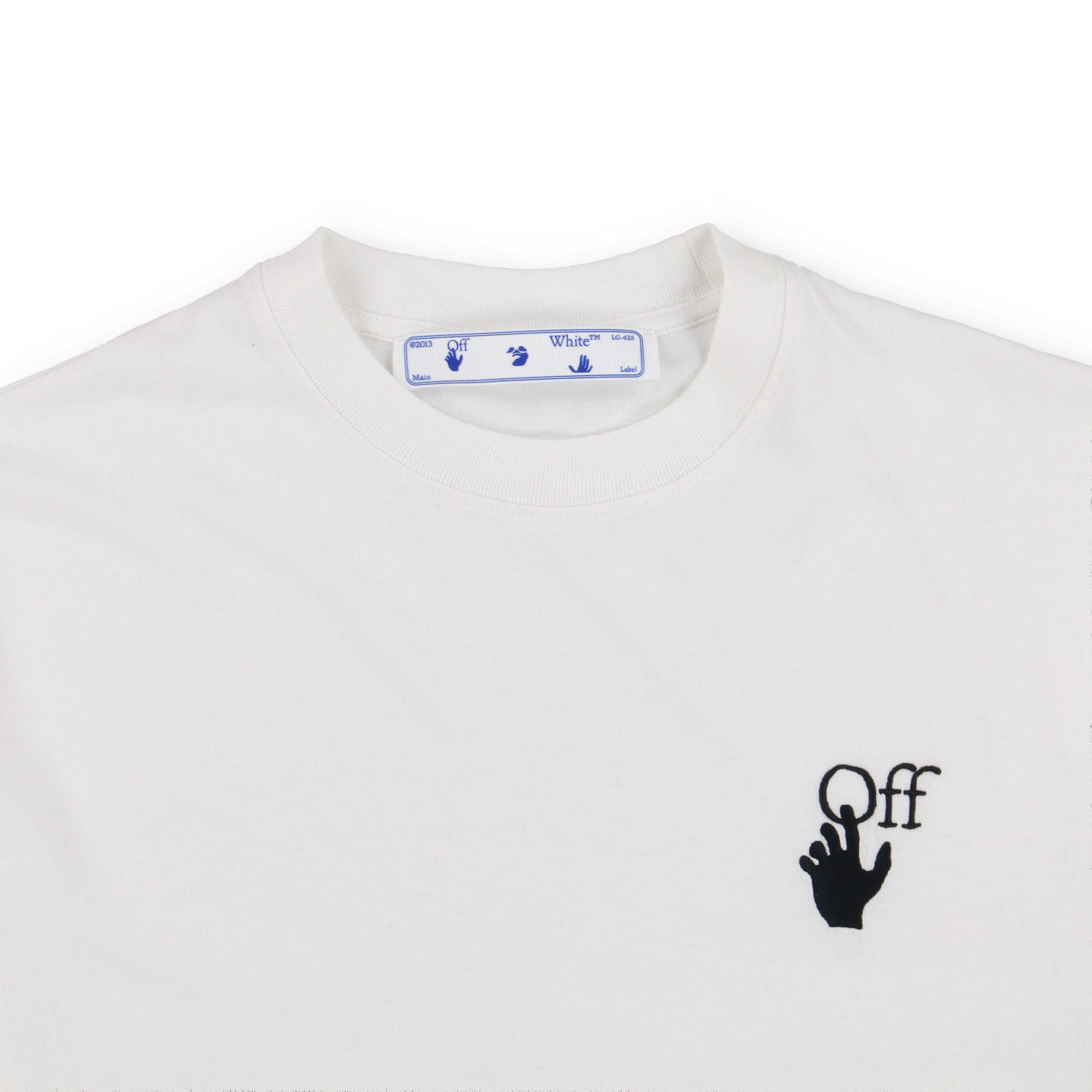 Off-White White Embroidered Cut Here Logo Long Sleeve Skate T-Shirt Size US M / EU 48-50 / 2 - 3 Thumbnail