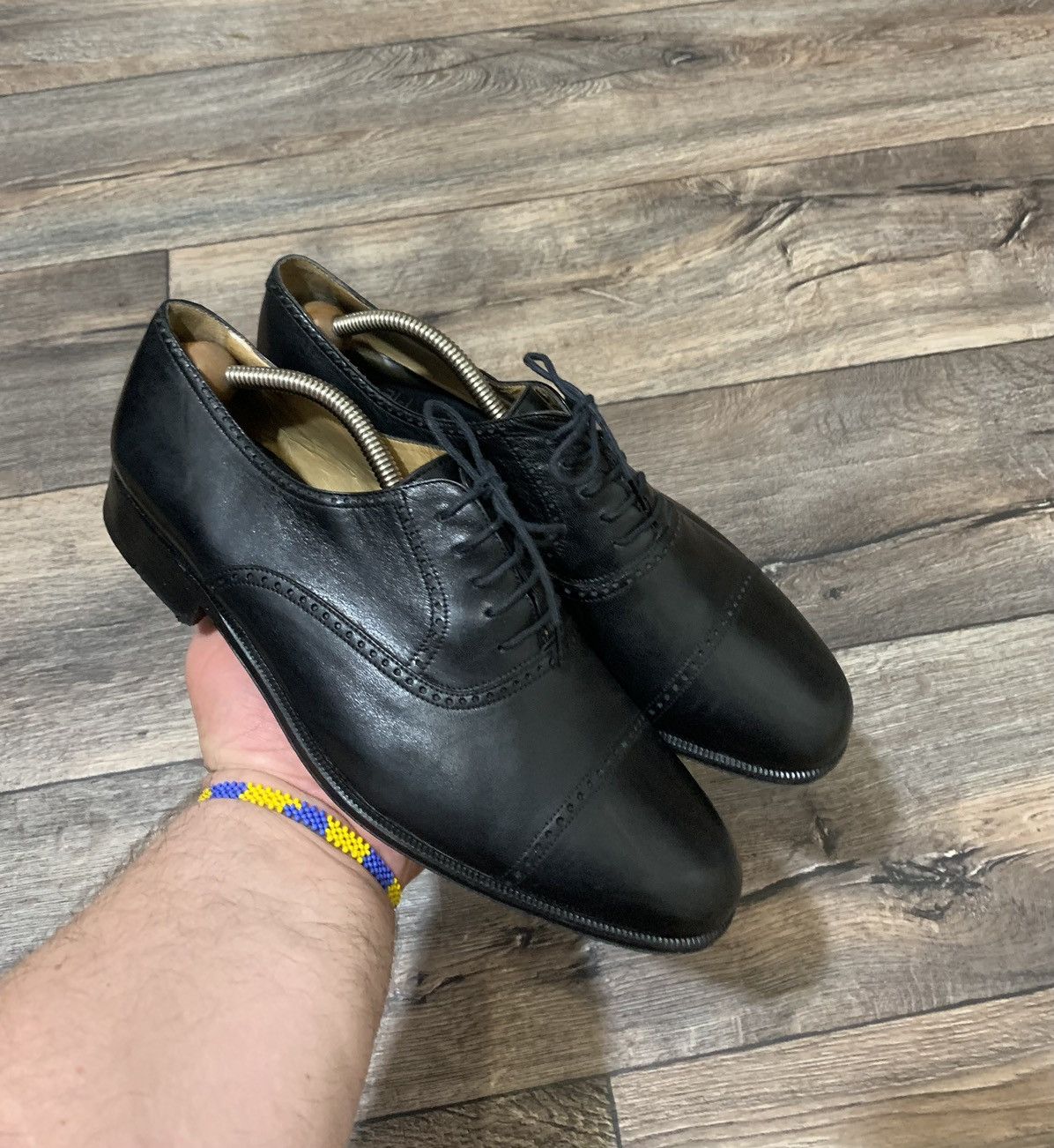 Bruno Magli × Genuine Leather Bruno Magli Men’s Black Leather Classic Oxford Shoes US9 Size US 9 / EU 42 - 2 Thumbnail