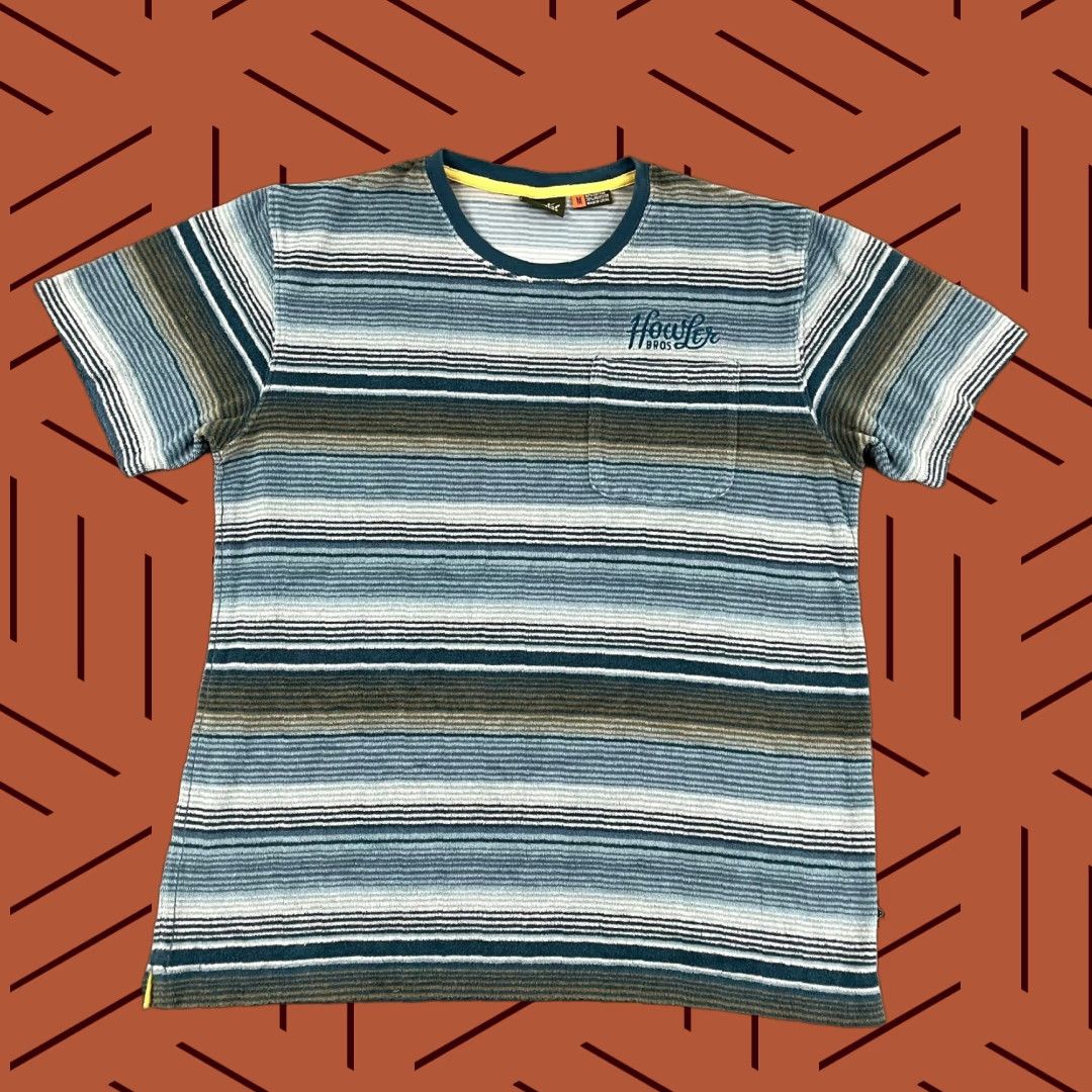 Howler Brothers HOWLER BROTHERS Shirt Mens Medium Blue Striped Terry Cloth Pocket Short Sleeve Size US M / EU 48-50 / 2 - 1 Thumbnail