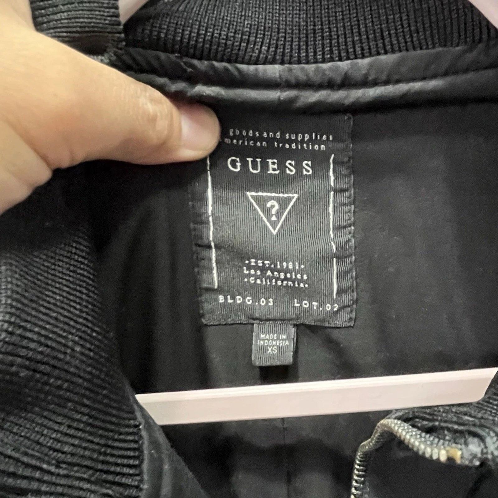 Guess GUESS Jeans Solid Black Moto Bomber Jacket Women Size XS Size XS / US 0-2 / IT 36-38 - 6 Thumbnail