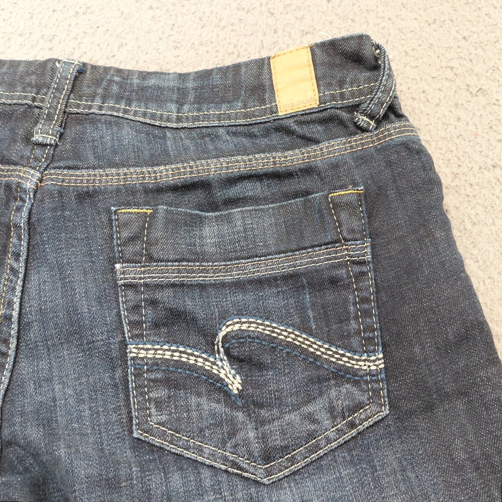 Vintage Maurices Jeans Womens 7/8 Reg Blue Denim Morgan BootCut Whiskered Embroidered Jeans Size 28" / US 6 / IT 42 - 4 Thumbnail