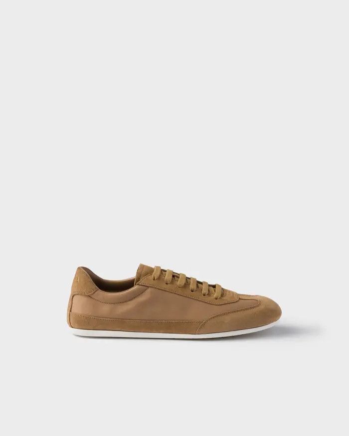 Prada o1mt1gz0226 Suede And Fabric Sneakers in Brown Size US 8.5 / EU 41-42 - 2 Thumbnail