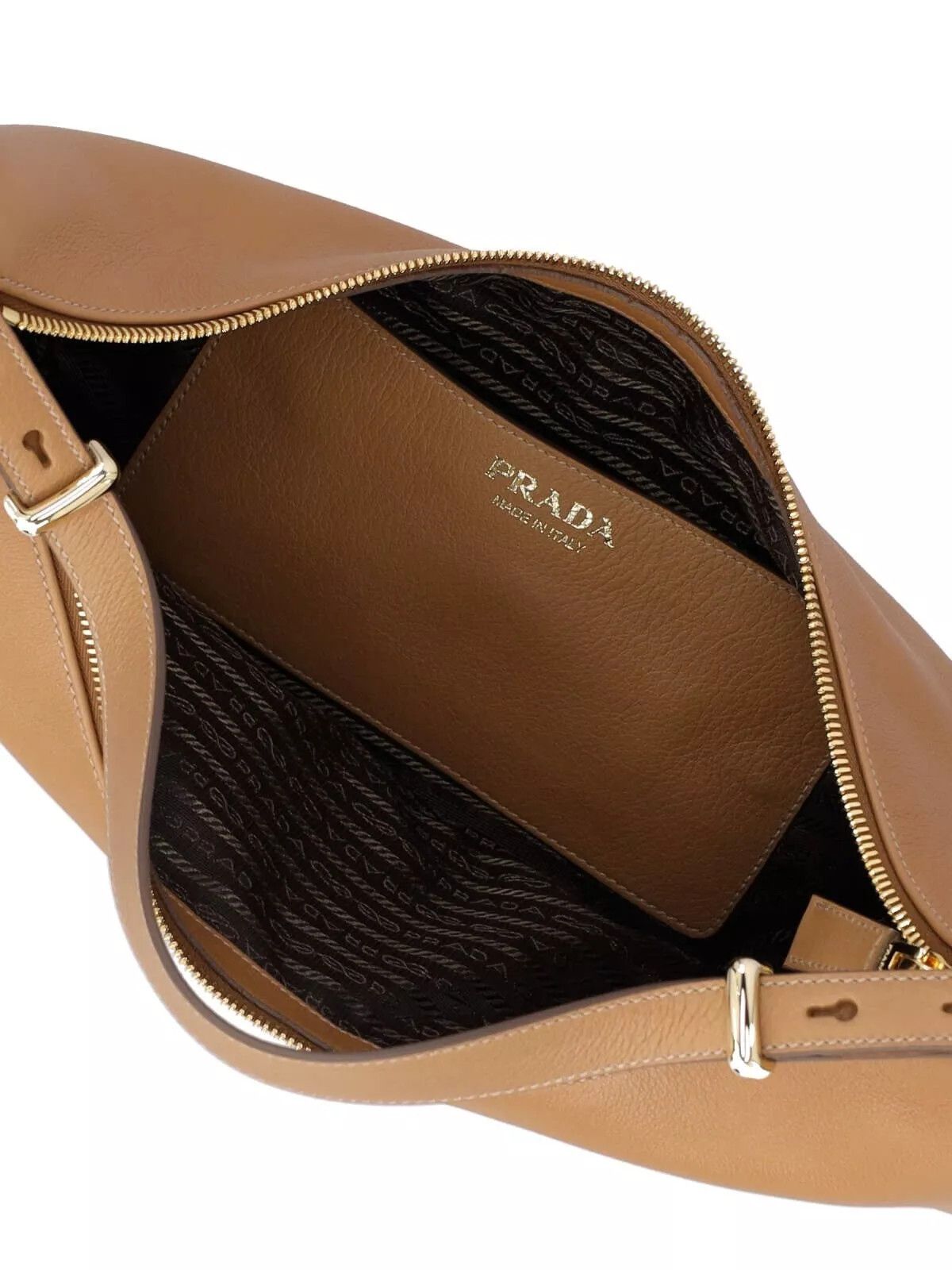 Prada PRADA Arque Large Caramel Leather Shoulder Bag Size ONE SIZE - 4 Thumbnail