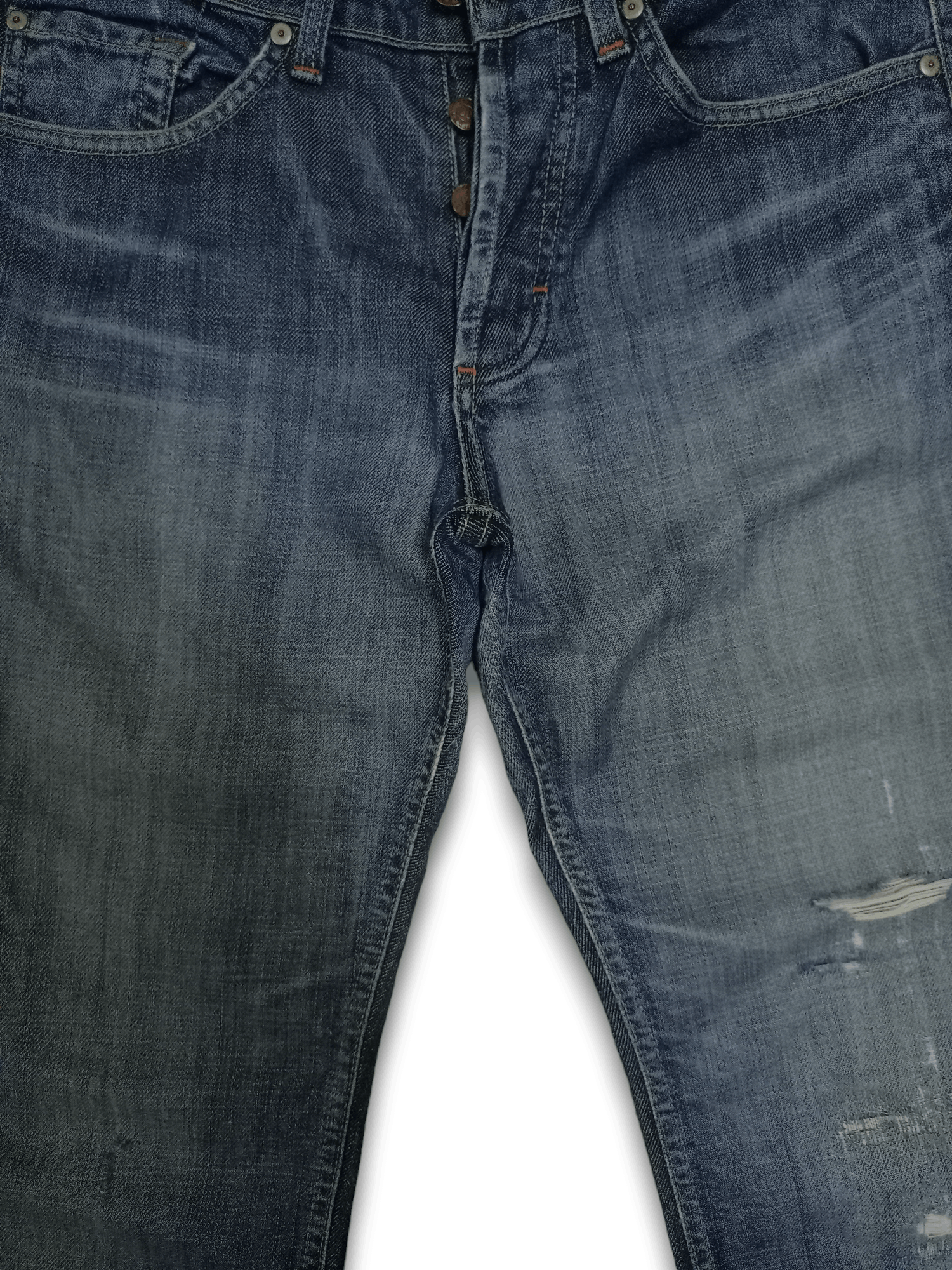 Other Vintage James Cured Blue Wash Distressed Flare Jeans Size US 31 - 8 Thumbnail