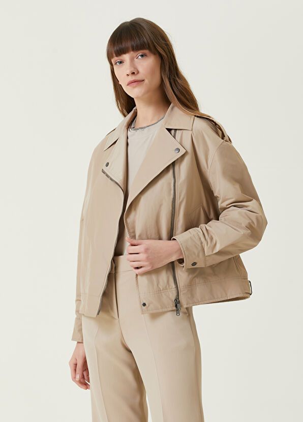 o1y0725 Biker Jacket in Beige