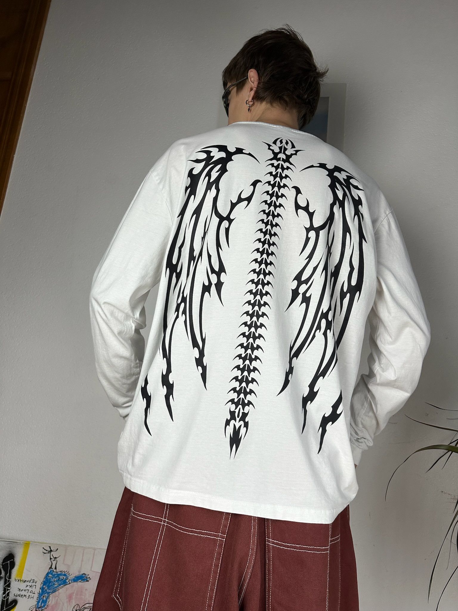 Tribal Streetwear Rare Vintage 00s Tribal Long Sleeve Tatoo Rave Rock Metal Size US L / EU 52-54 / 3 - 6 Thumbnail