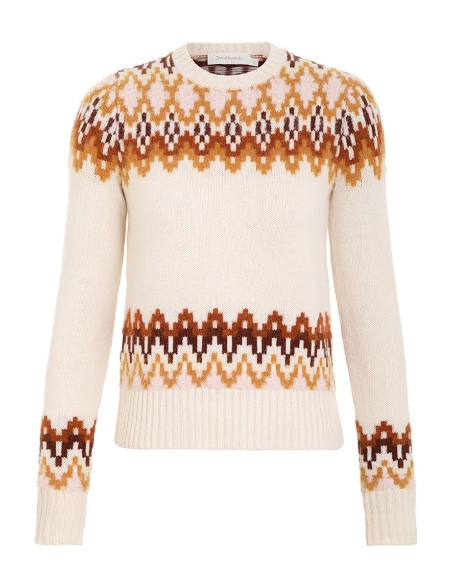 Zimmermann oc11z0425 Lyrical Fair Isle Sweater in Multicolor Size S / US 4 / IT 40 - 1 Thumbnail