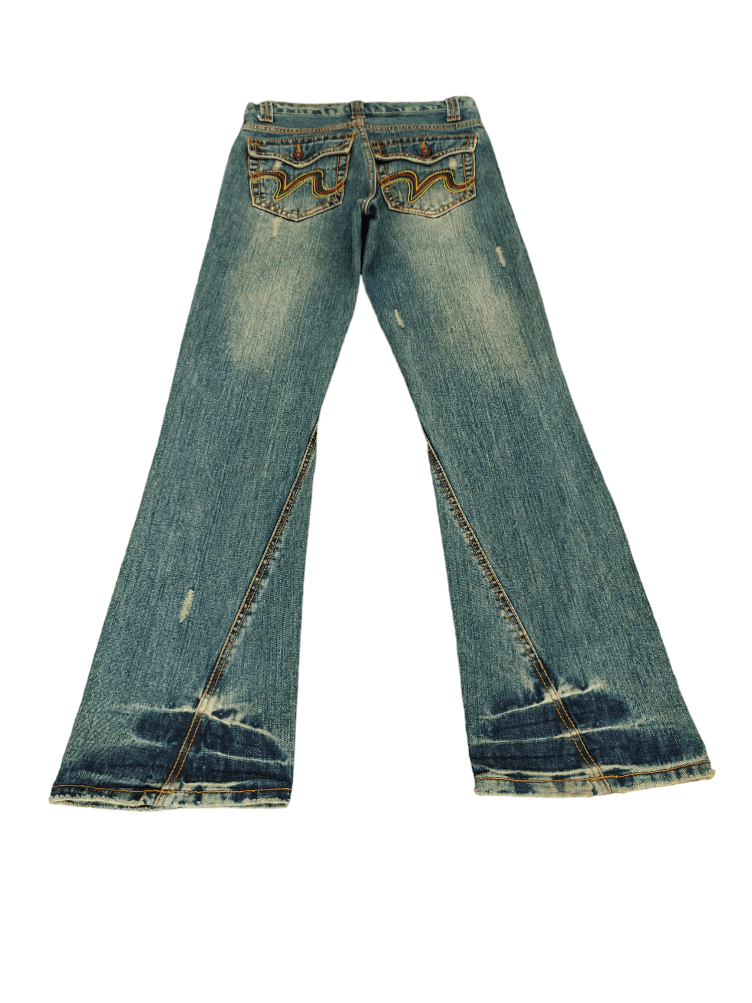 If Six Was Nine Flare Jeans Nylaus Distress Embroidered Denim Bootcut Mudmax Size US 30 / EU 46 - 13 Thumbnail