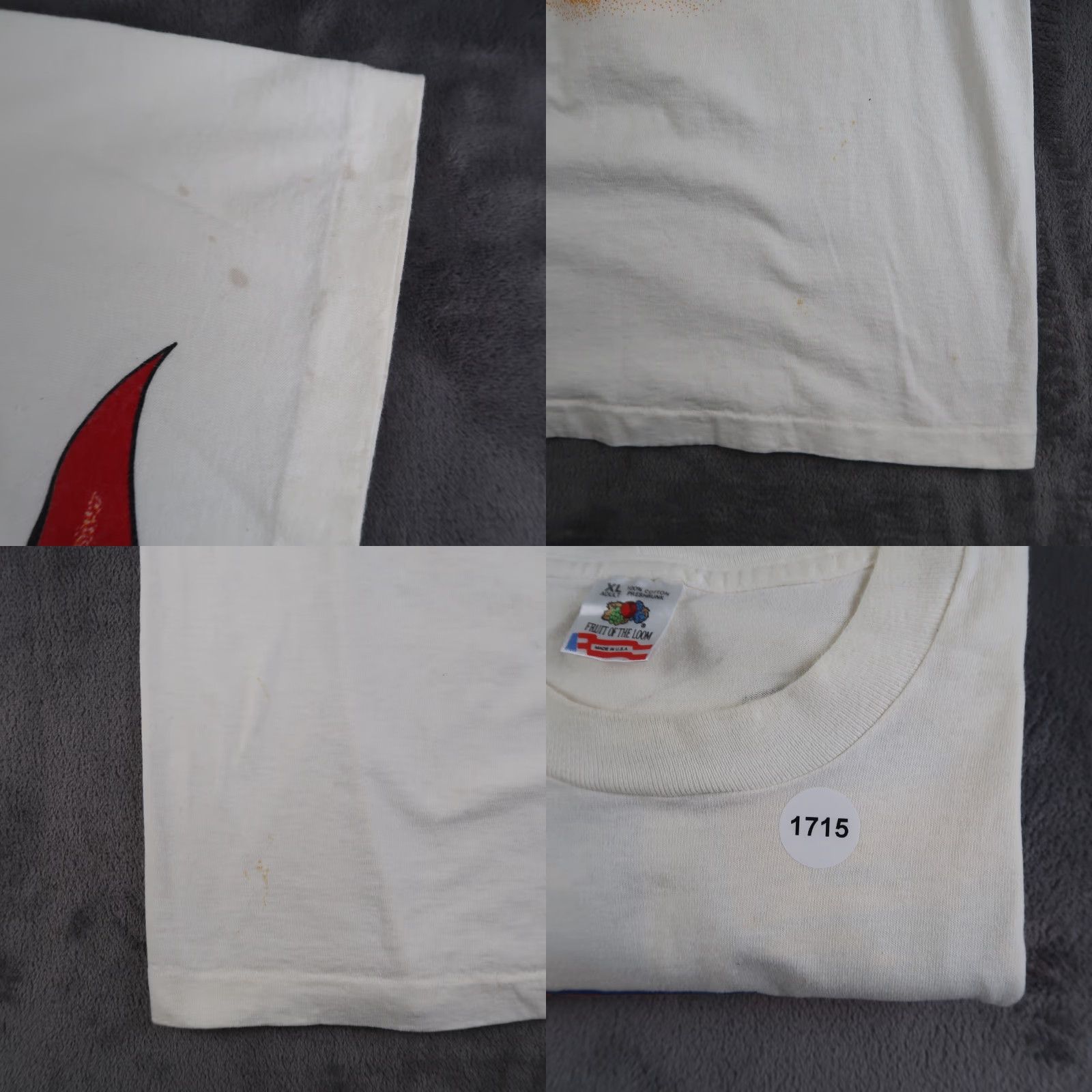 Fruit Of The Loom VINTAGE 1994 90s Flame Save Mart 300 T-Shirt Men XL White Circle Bell Nascar Graphic Print Size US XL / EU 56 / 4 - 10 Thumbnail